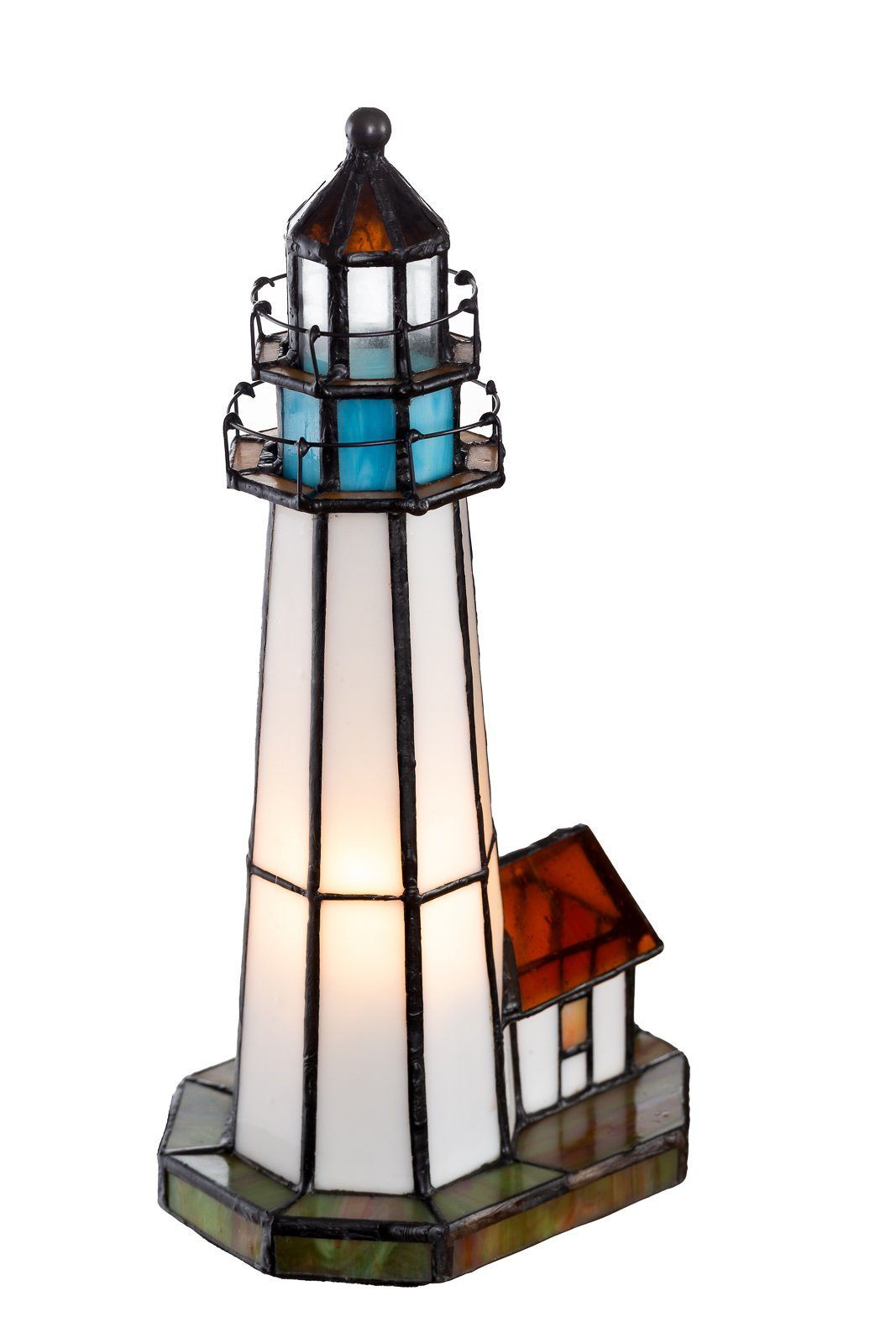 BIRENDY Stehlampe Birendy Tischlampe Tiffany Style Leuchtturm Tif167 Motiv Lampe