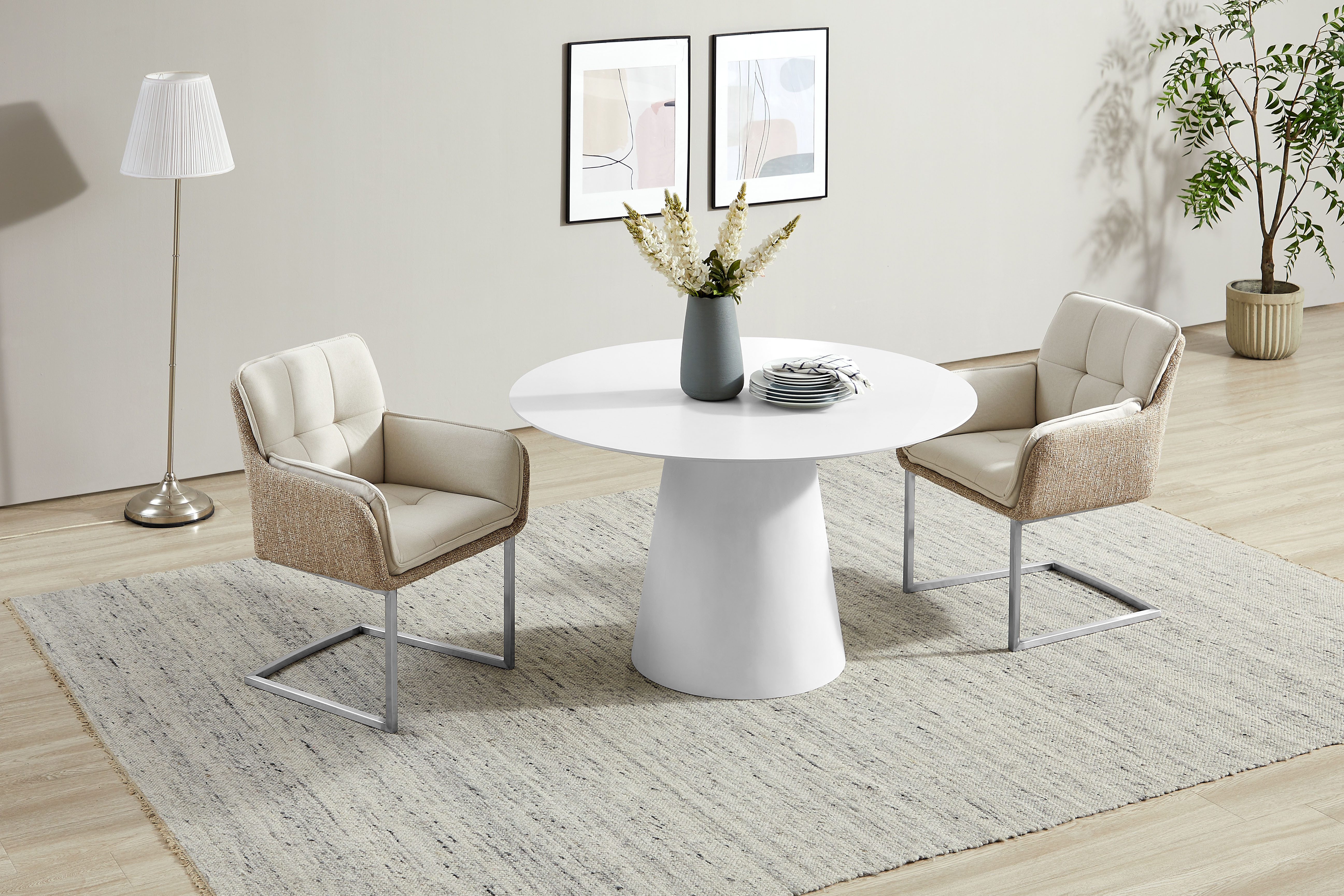 OTTO home Esstisch Josselin, Zement-Optik, organischem Gestell und hochwertigen Materialien