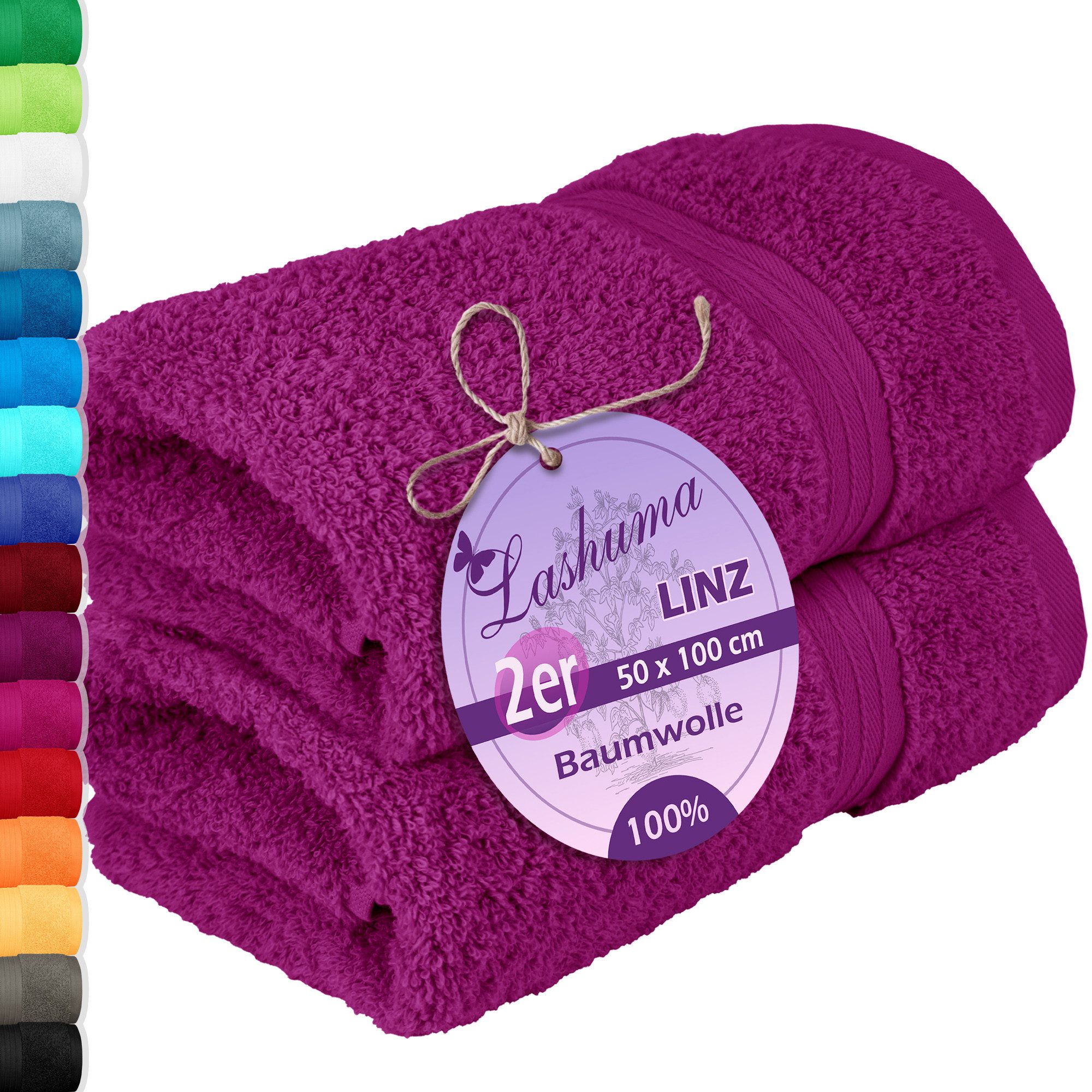 Lashuma Handtücher Linz, Frottee (2-St), Lila günstig online kaufen