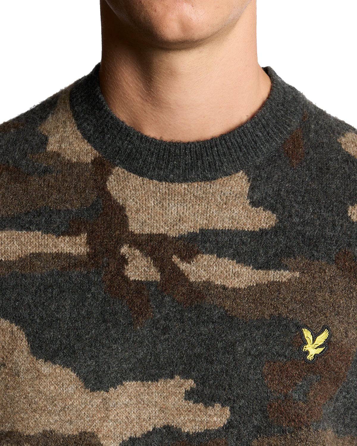 Lyle & Scott Strickpullover Pullover Lyle&Scott Brushed Camouflage