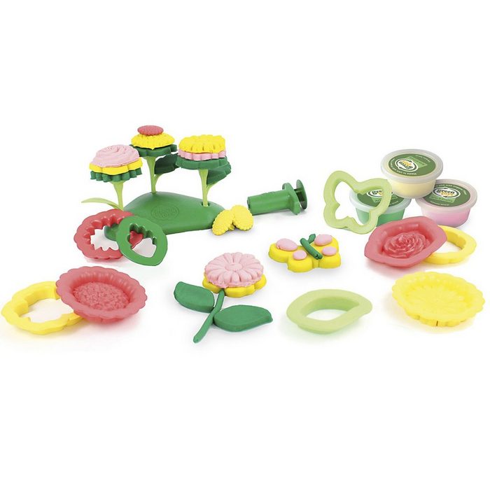 LeNoSa Knetform-Set Green Toys Kinderknete • Öko-Knete Set Blumen • Alter 2+ (Set 21-tlg)