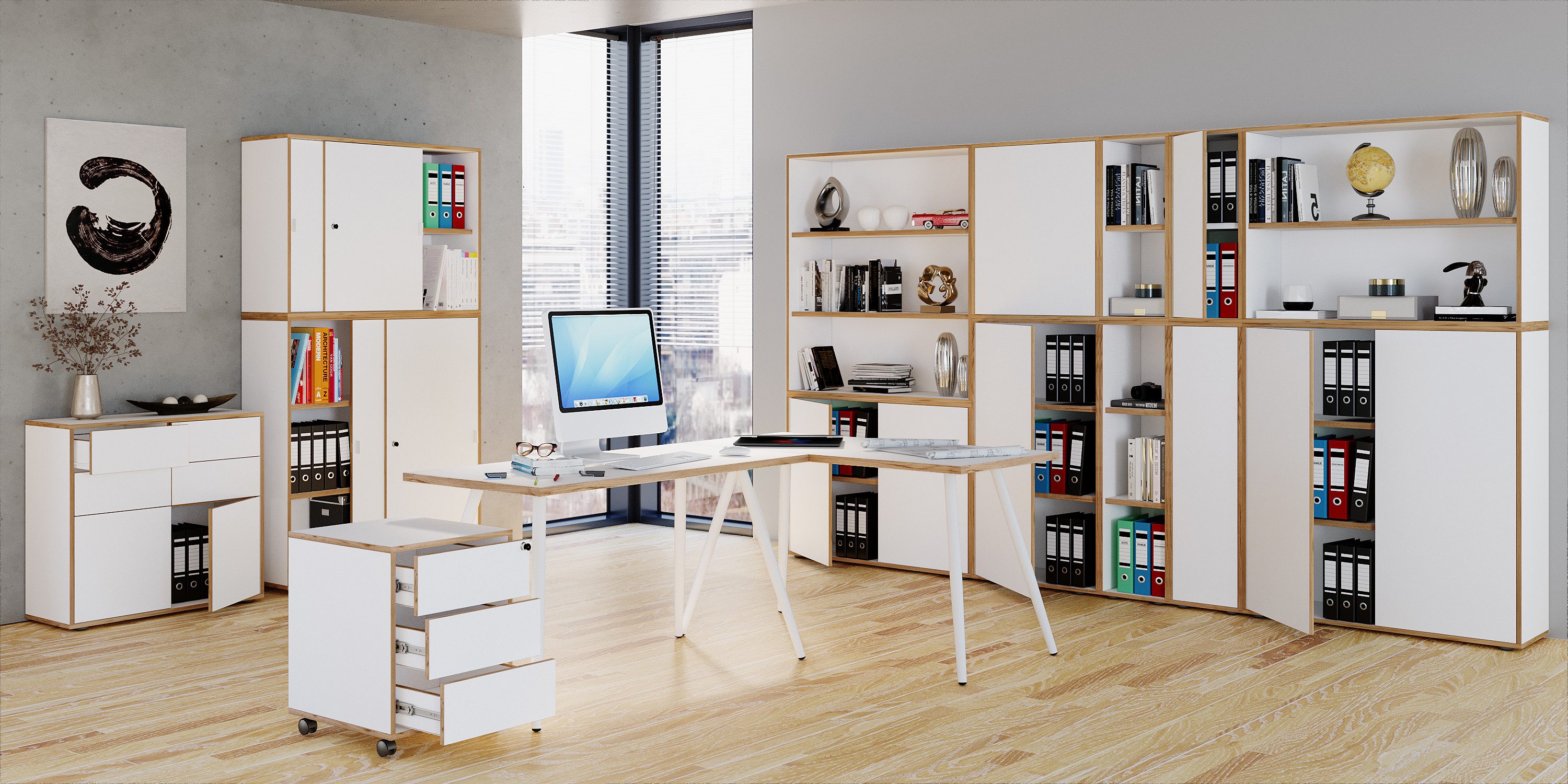 VCM Aktenschrank Büroschrank Salia mit Schiebtüren H. 183 x B. 60 x