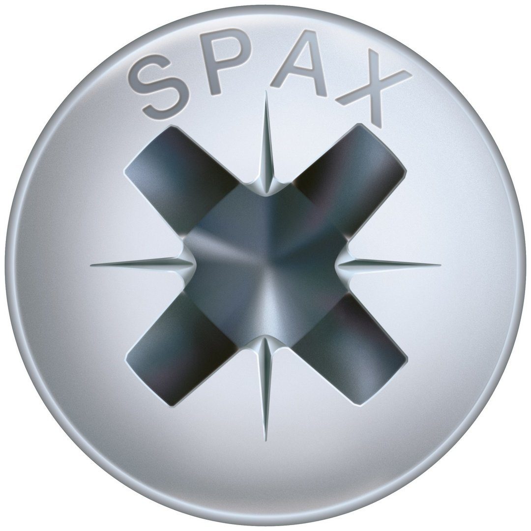 (Stahl SPAX 5x35 St), mm Universalschraube, verzinkt, Spanplattenschraube 500 weiß