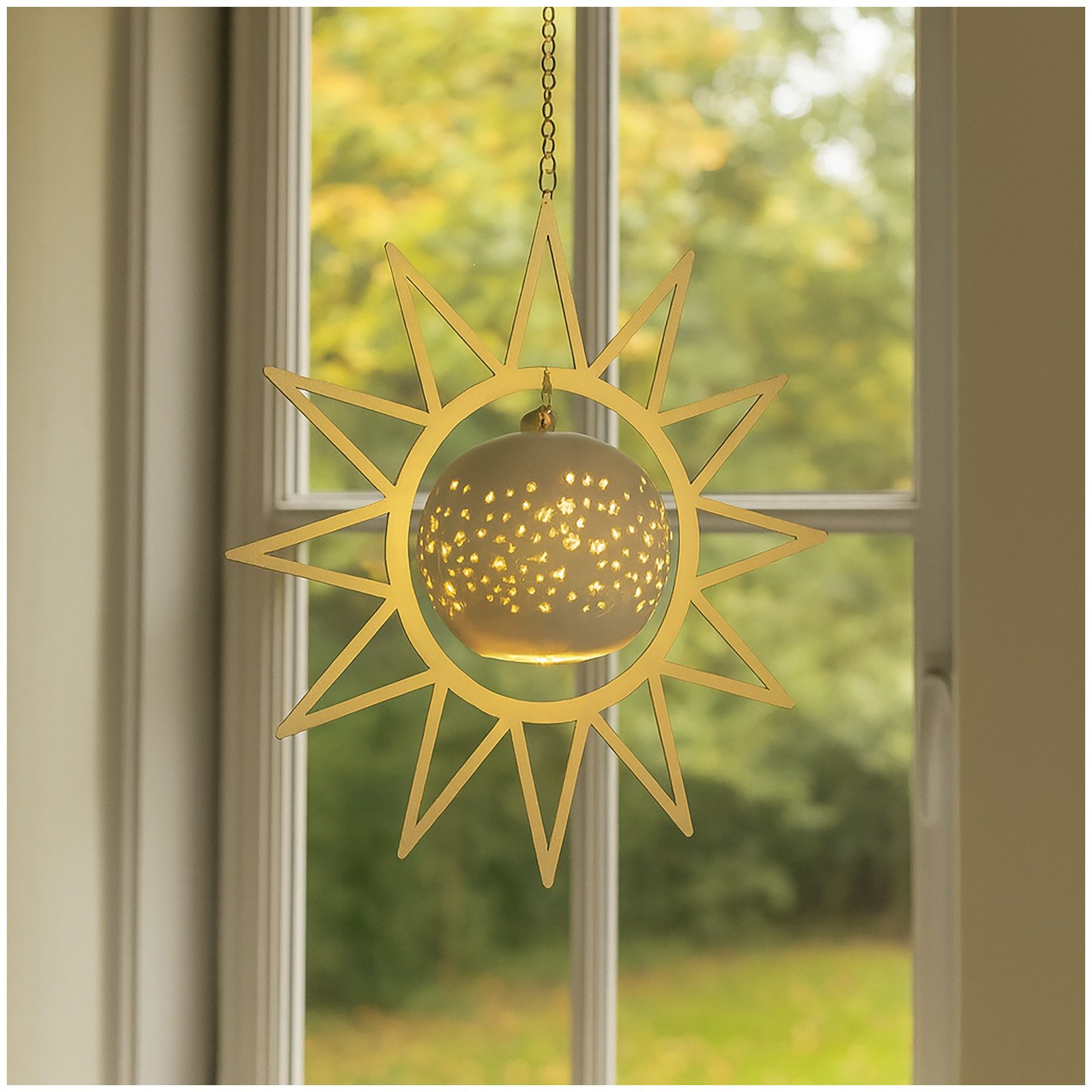 formano Weihnachtsfigur LED Stern mit Kugelleuchte und Sternchenmuster (Stü günstig online kaufen