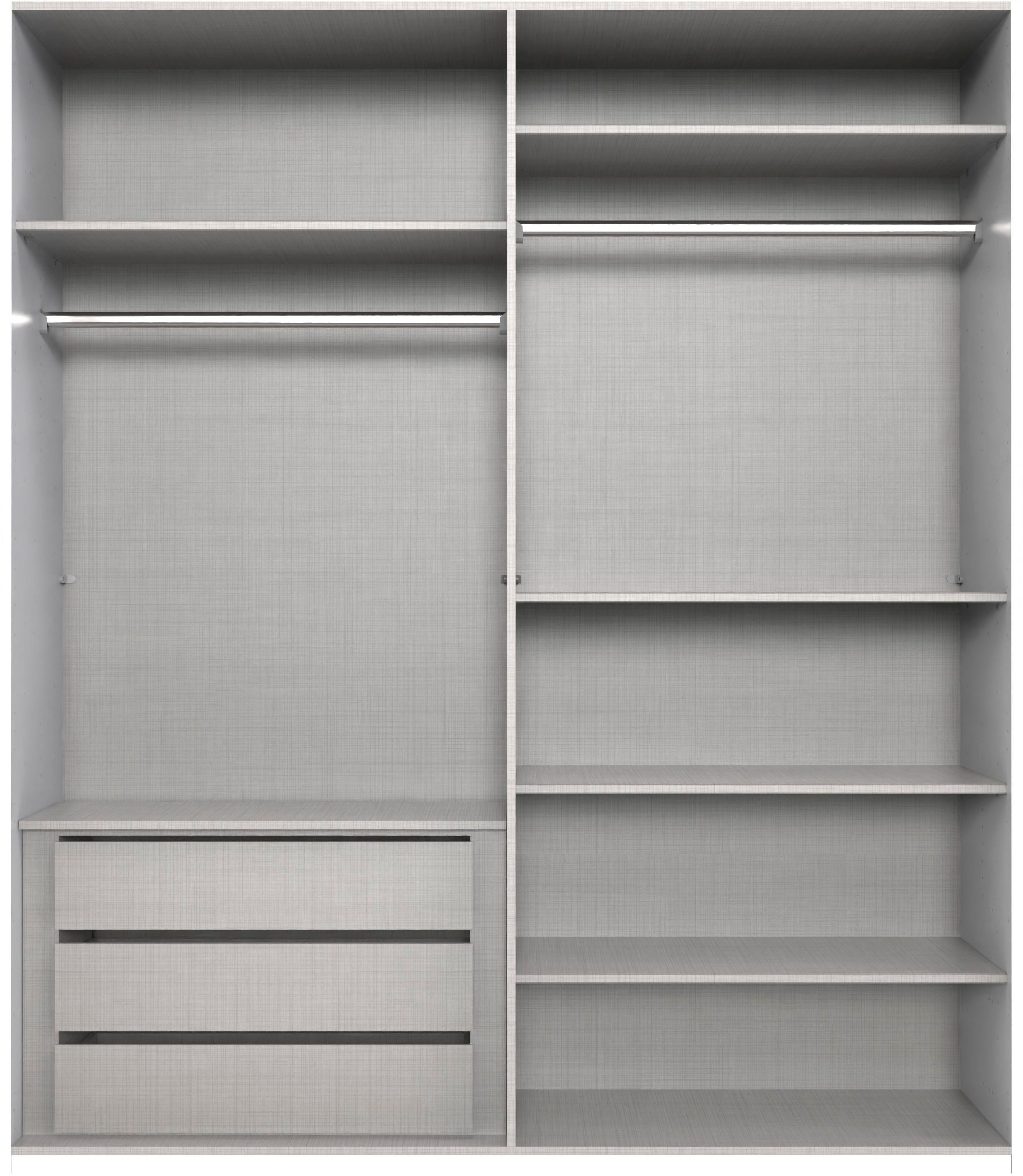Wimex Drehtürenschrank Kleiderschrank London, in den Breiten 180cm, 225cm oder 270cm (mit verschiedenen Griffen in goldfarben, silberfarben oder schwarz) wahlwe – Bild 3 von 5