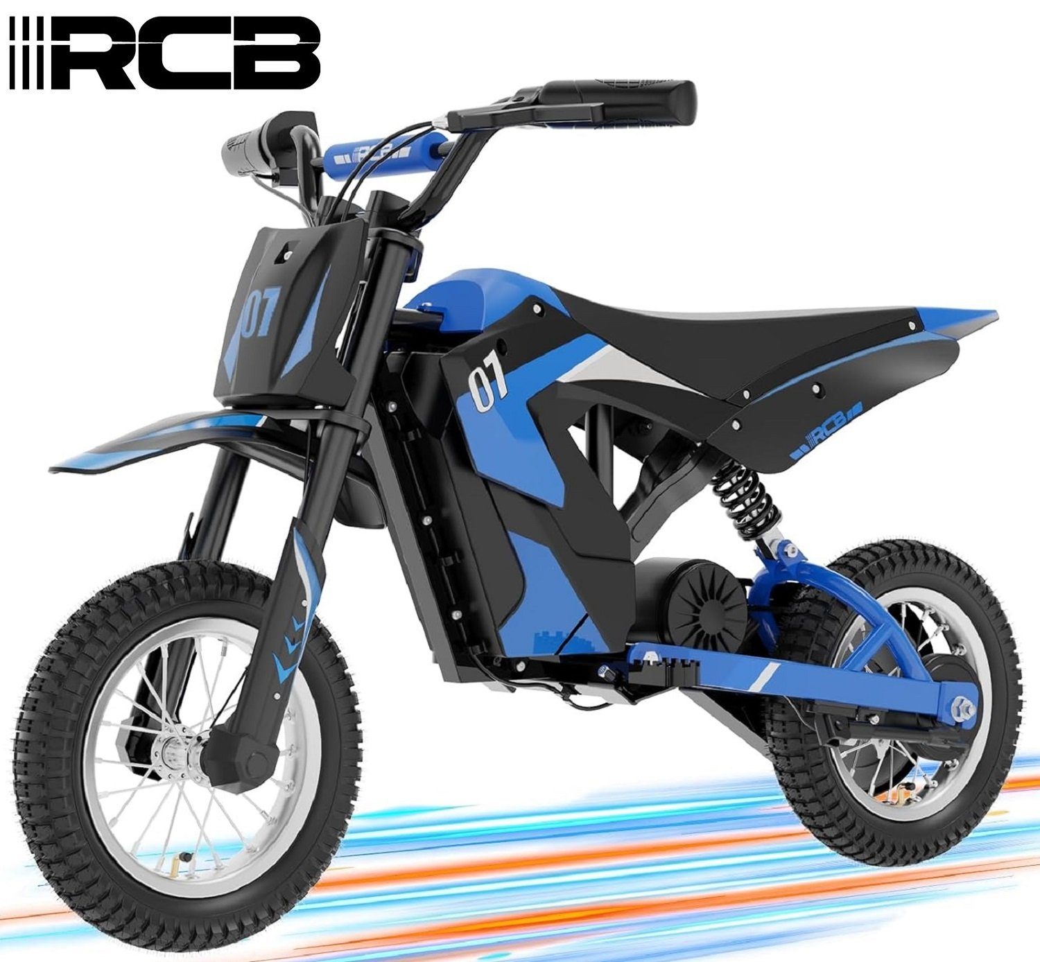 15km, 25km/h, Elektro-Kindermotorrad Max Reichweite 12" blau 3 Geschwindigkeitsmodus, Luftreifen RCB