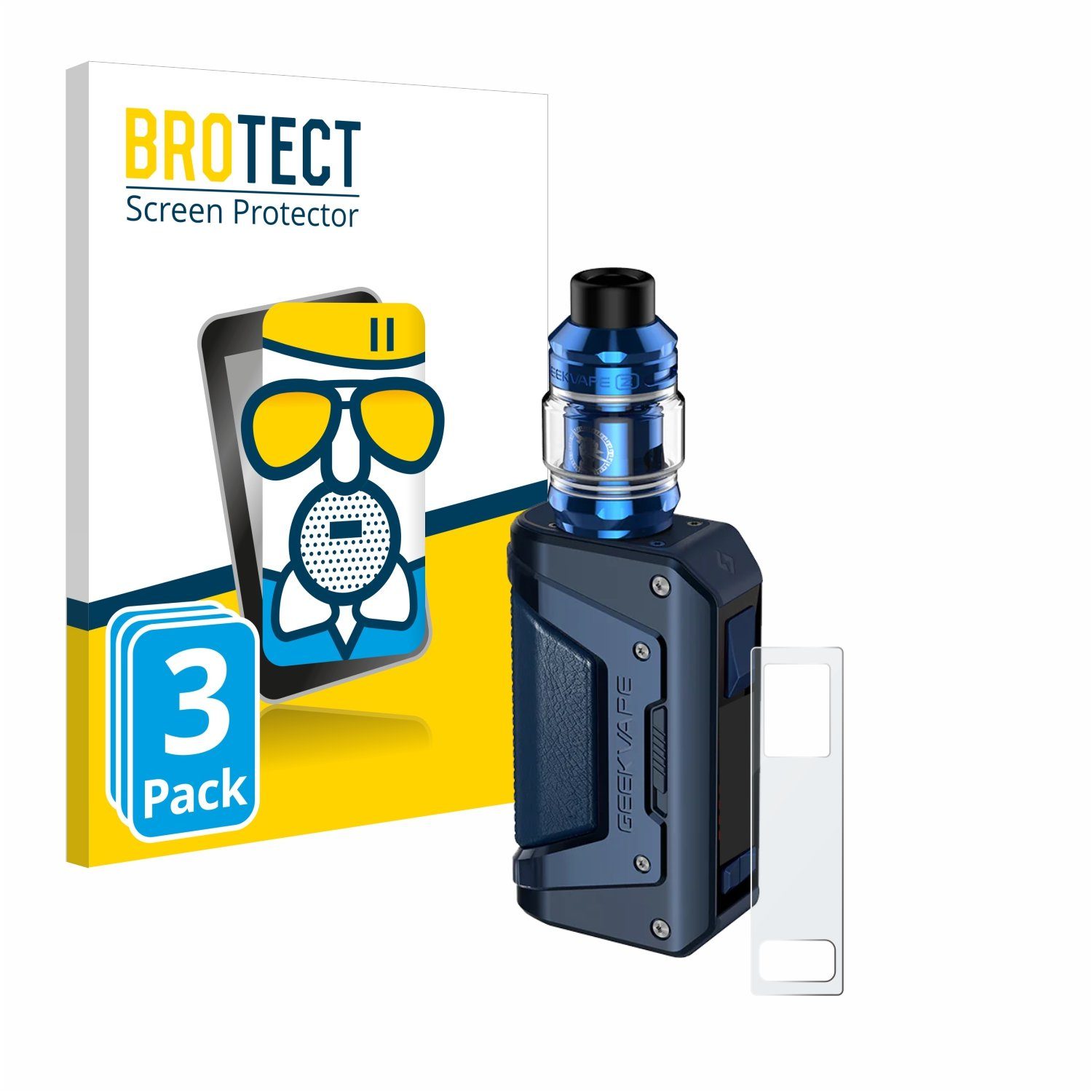 BROTECT Displayschutzglas Folie für GeekVape Aegis Legend 2 L200, 3 Stück, Schutzfolie Glas Panzer Display Schutz matt