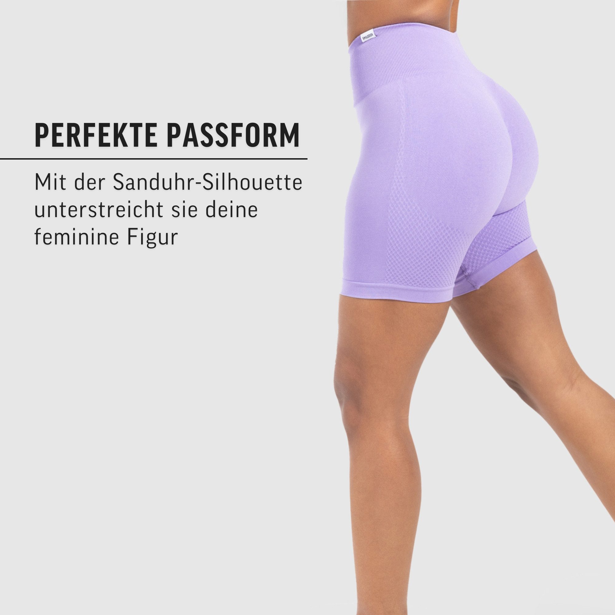 Smilodox Shorts Amaze Scrunch, Blickdichte Radlerhose mit Unsichtbarer Scrunch-Effekt High Waist Squatproof Scrunch Shorts-Leggings Seamless Sport Fitness
