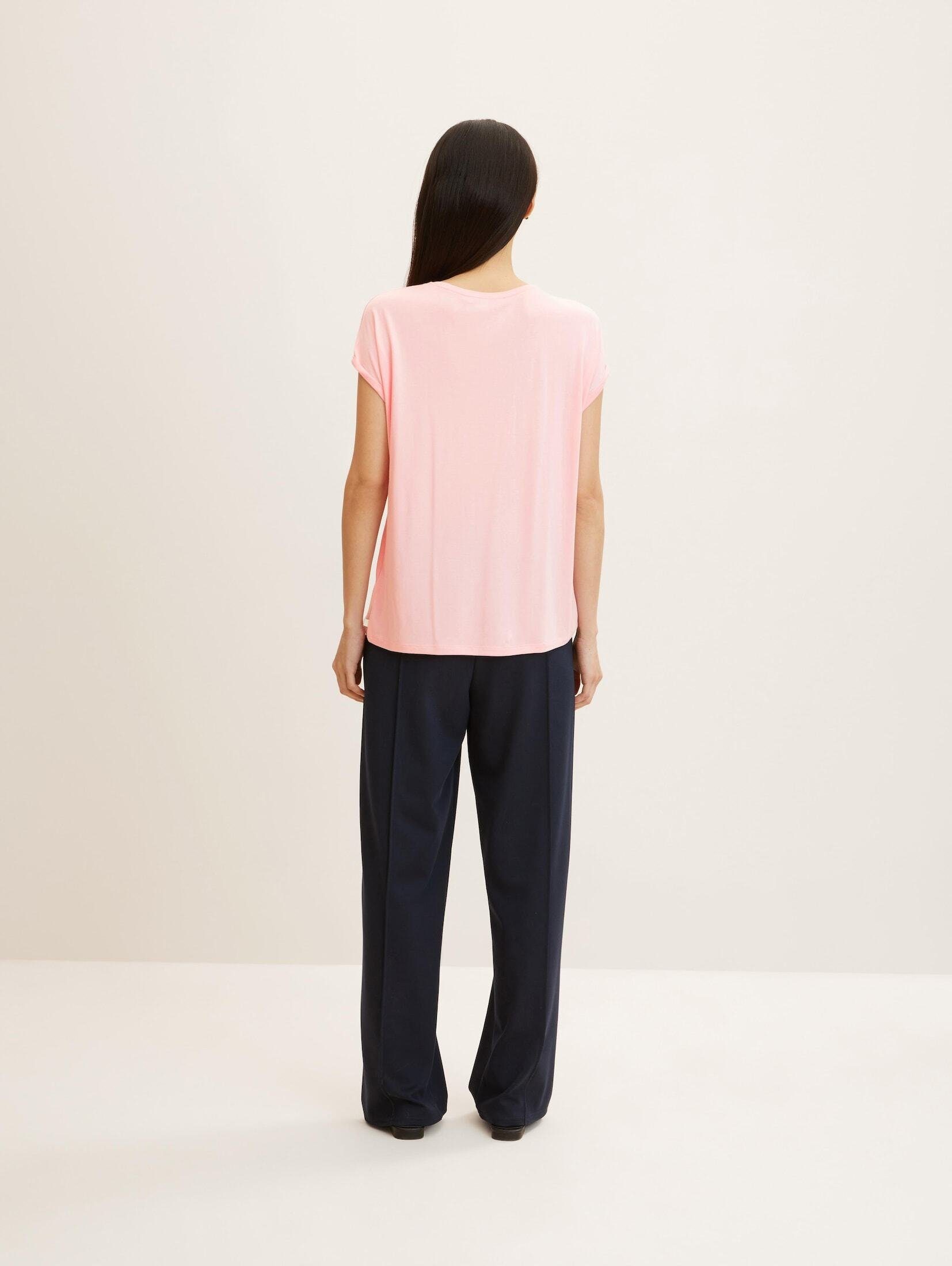 TOM TAILOR pink Denim soft Basic T-Shirt Langarmshirt
