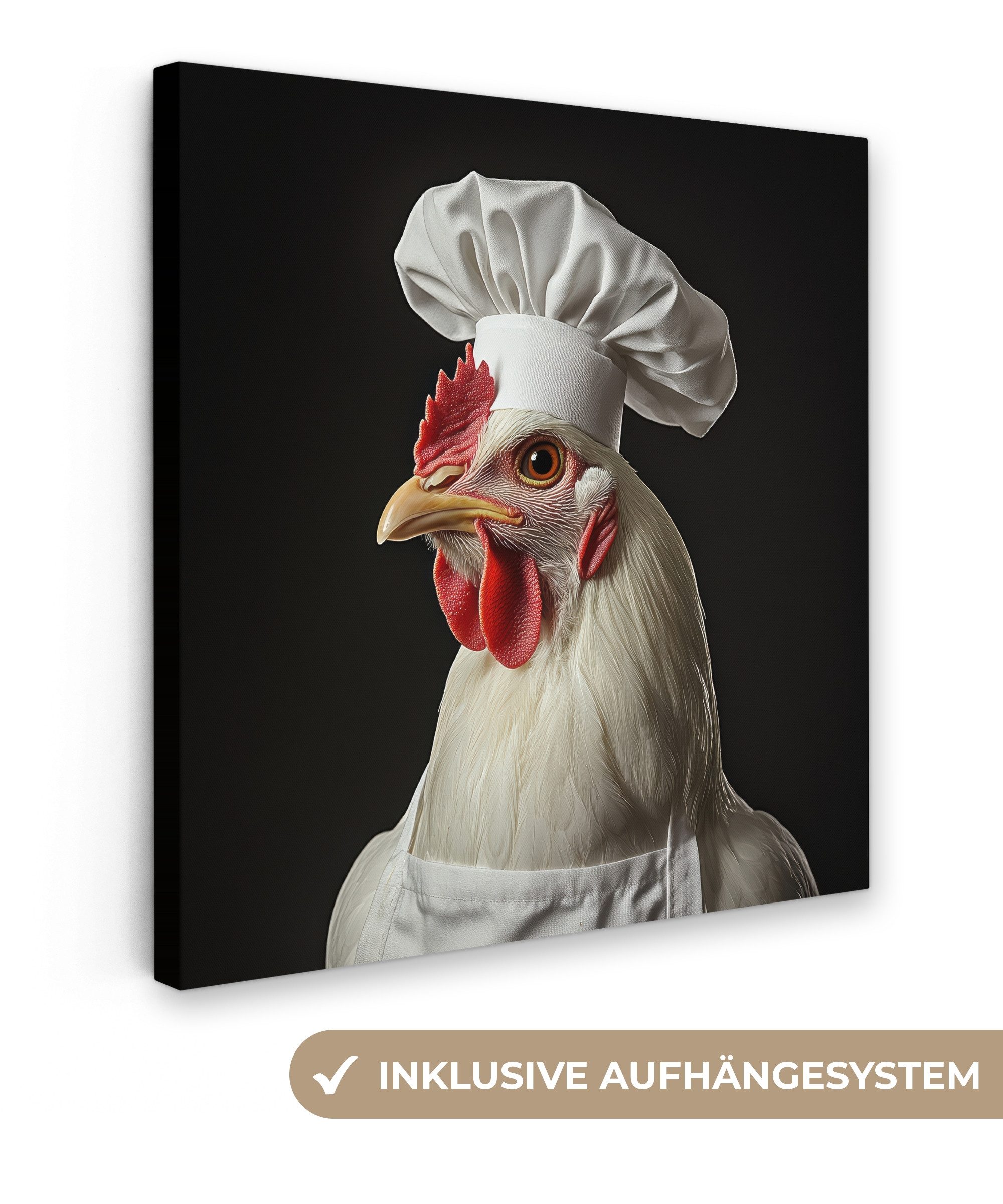 OneMillionCanvasses® Leinwandbild Koch - Rot - Huhn, Fotodruck (1 St), Wand günstig online kaufen