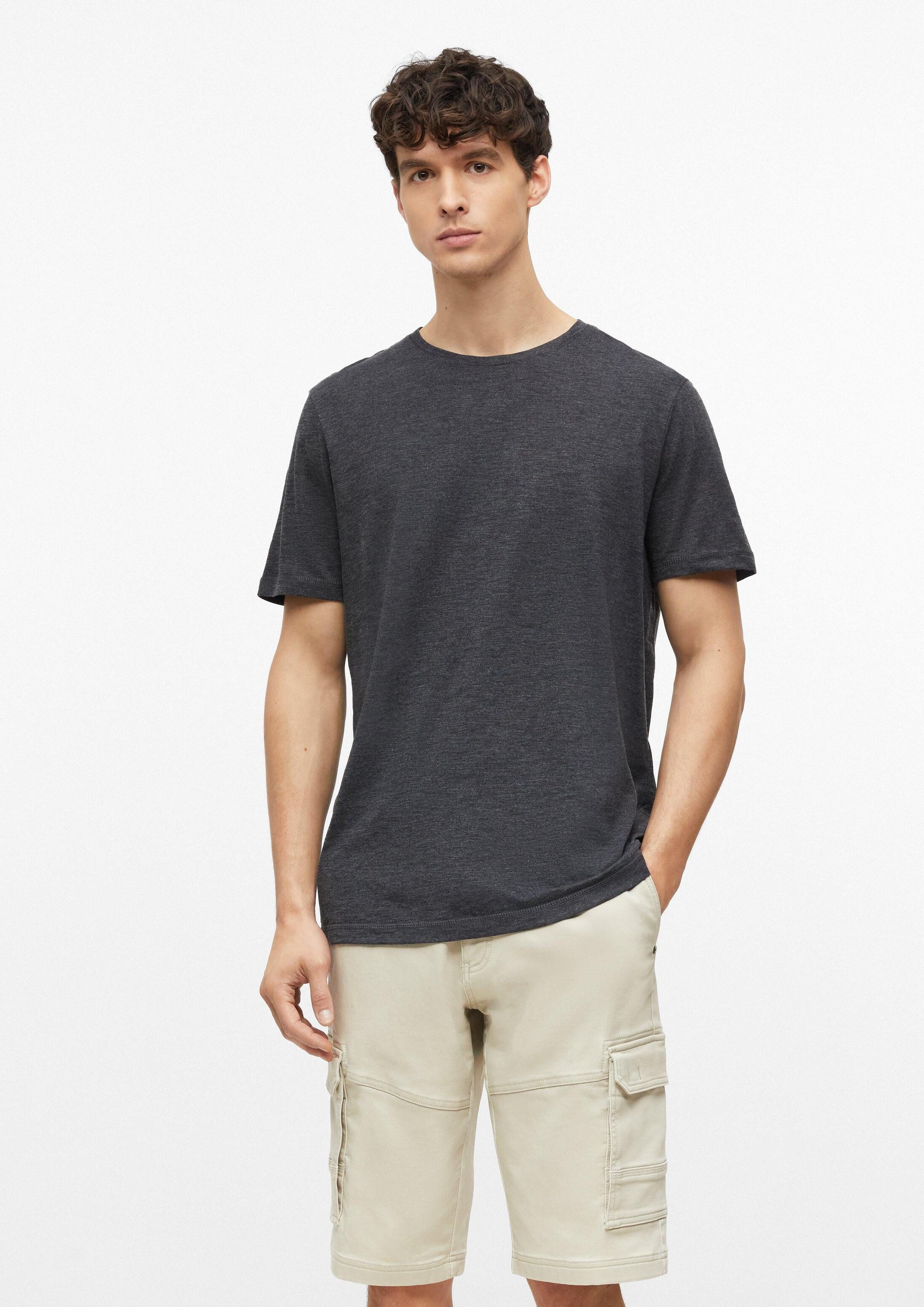 s.Oliver Kurzarmshirt T-Shirt Meliertes T-Shirt aus weichem Baumwollmix