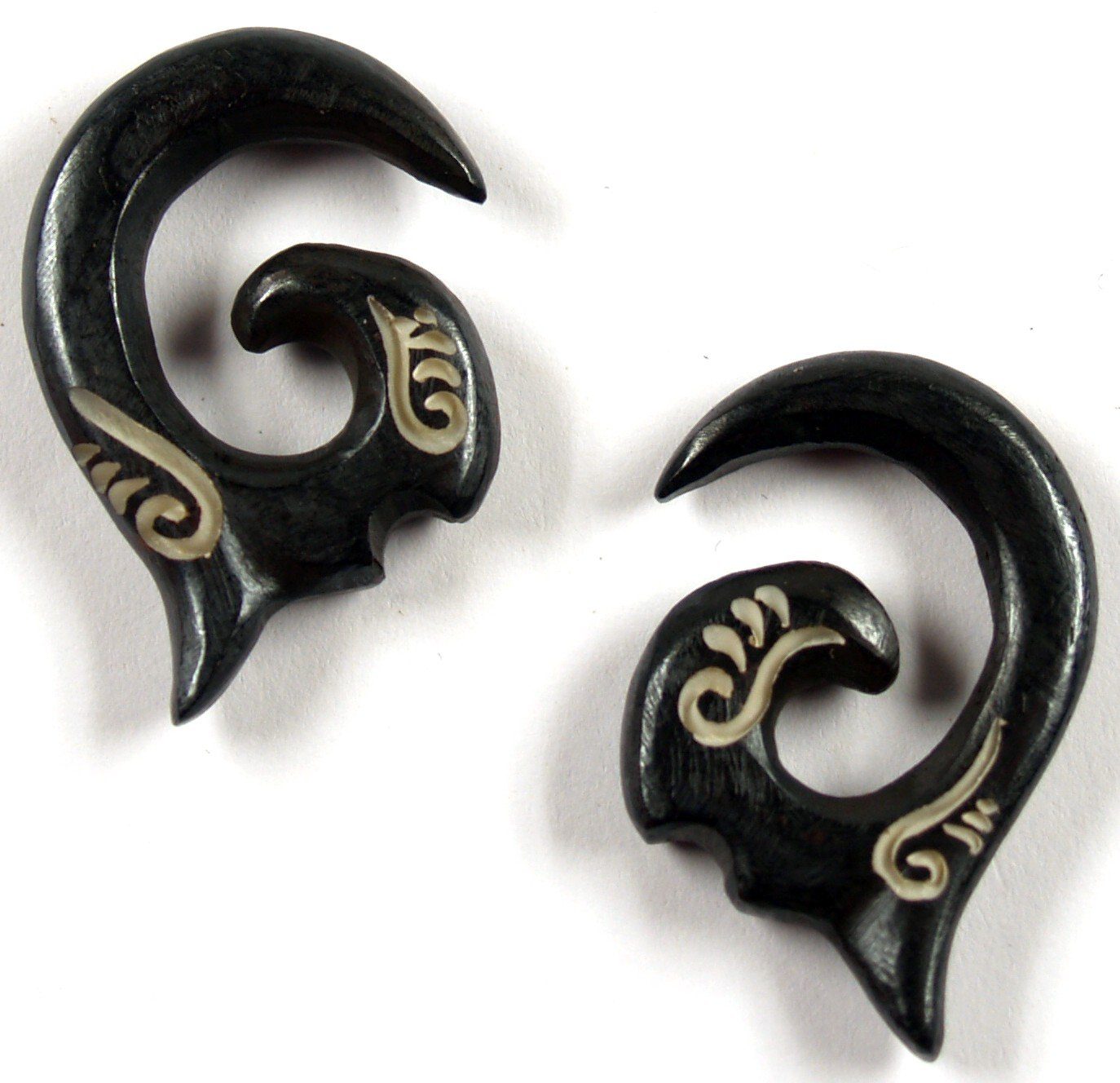 -.. Ohrring, Guru-Shop Dehnungsspirale, Paar Piercing Horn Ohrhänger Plug,