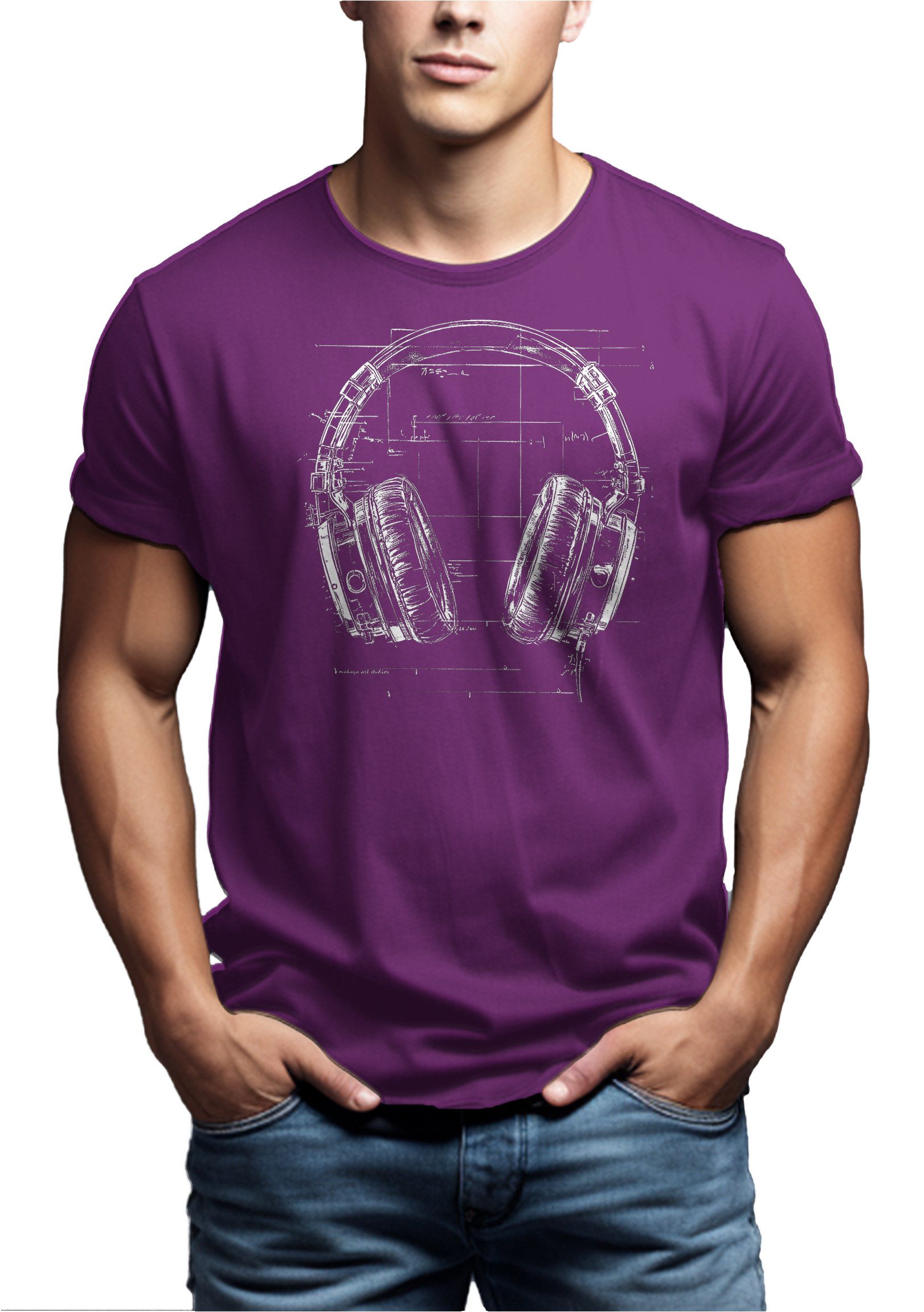 MAKAYA T-Shirt mit Kopfhörer Aufdruck für günstig online kaufen