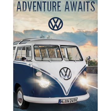 Wendebettwäsche VW Volkswagen Bulli Bettwäsche Adventure Biber / Flanell 140, BERONAGE, 100% Baumwolle, 2 teilig, 135x200 + 80x80 cm