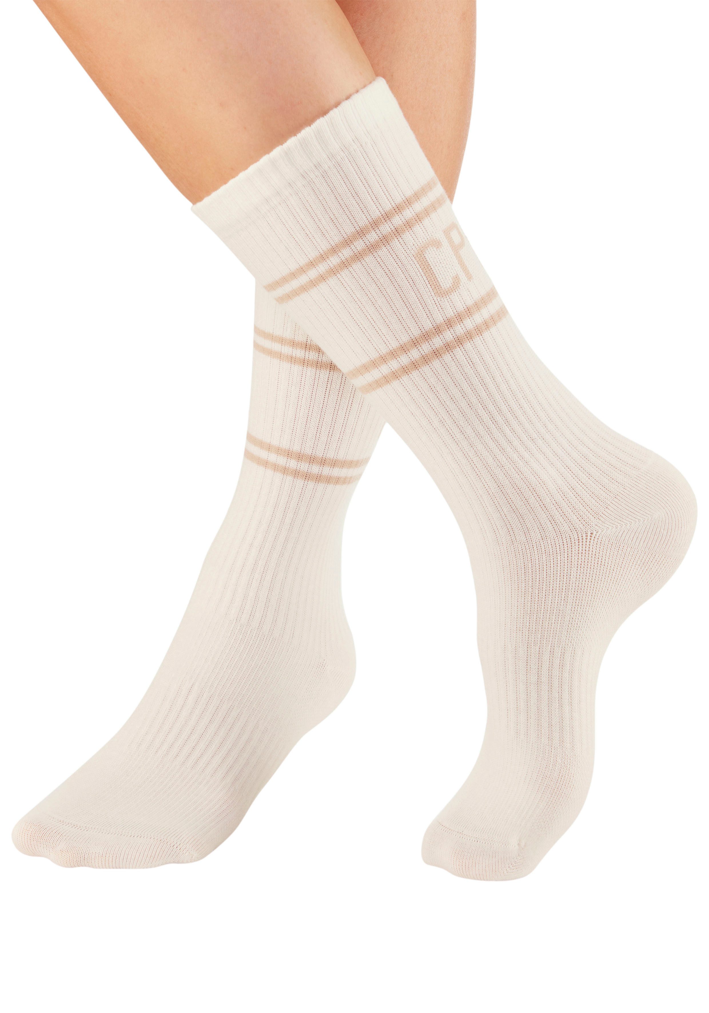 Copenhagen Studios Langsocken (Packung, 2-Paar) mit Pikeé-Struktur unter der Sohle
