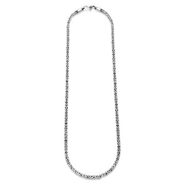 Tony Fein Silberkette Königskette Oxidiert 2,5mm 925er Silber, Made in Italy für Damen und Herren