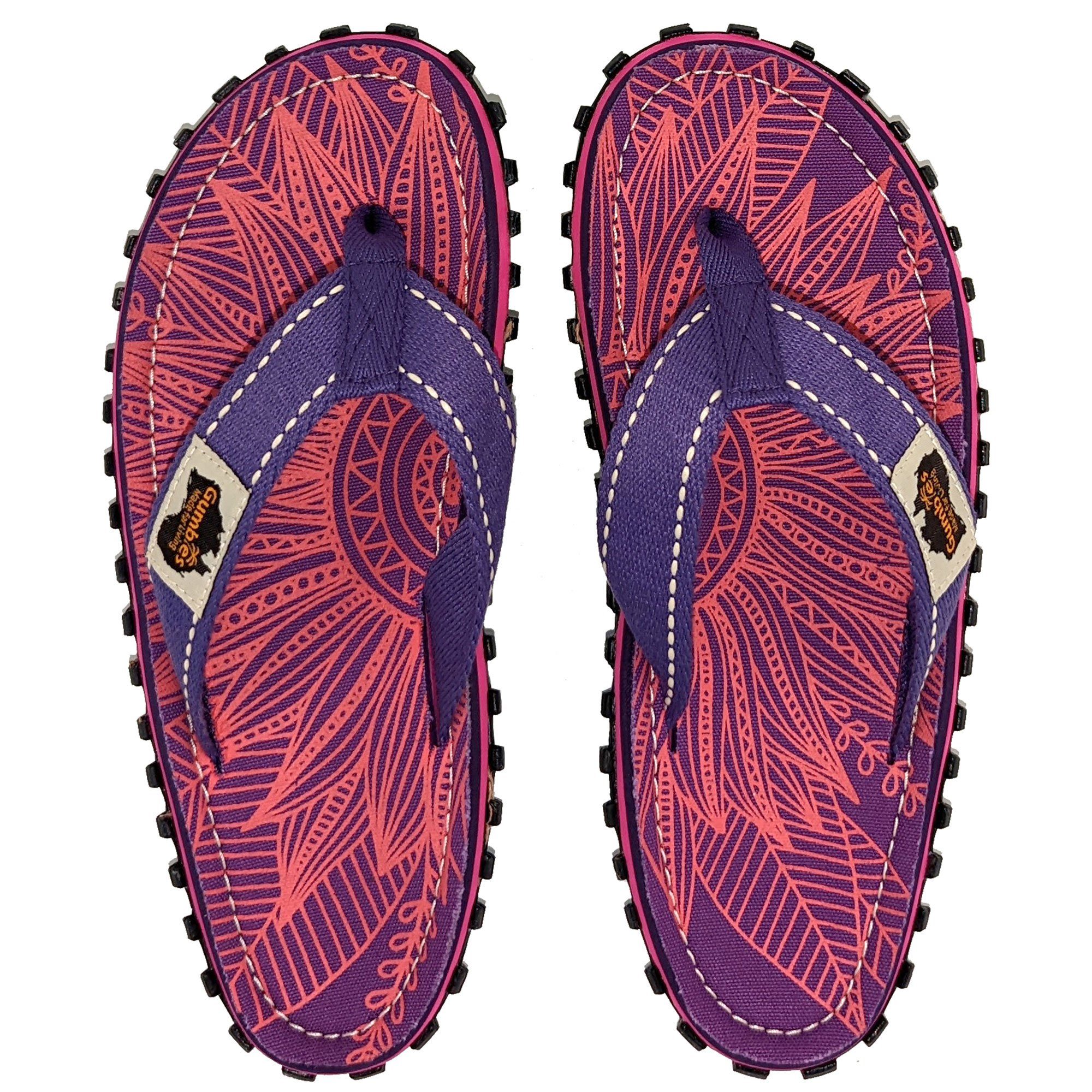 Gumbies Original in Purple Sunflower T-Strap-Zehentrenner Hergestellt aus recycelten Materialien