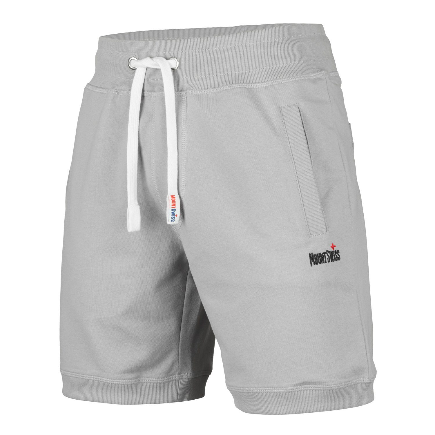 Großen elastischer Größen kurze Bund, Swiss© erhältlich Freizeit-Shorts Shorts in grau Mount Swiss Herren / Mount (1-tlg) LUCA auch