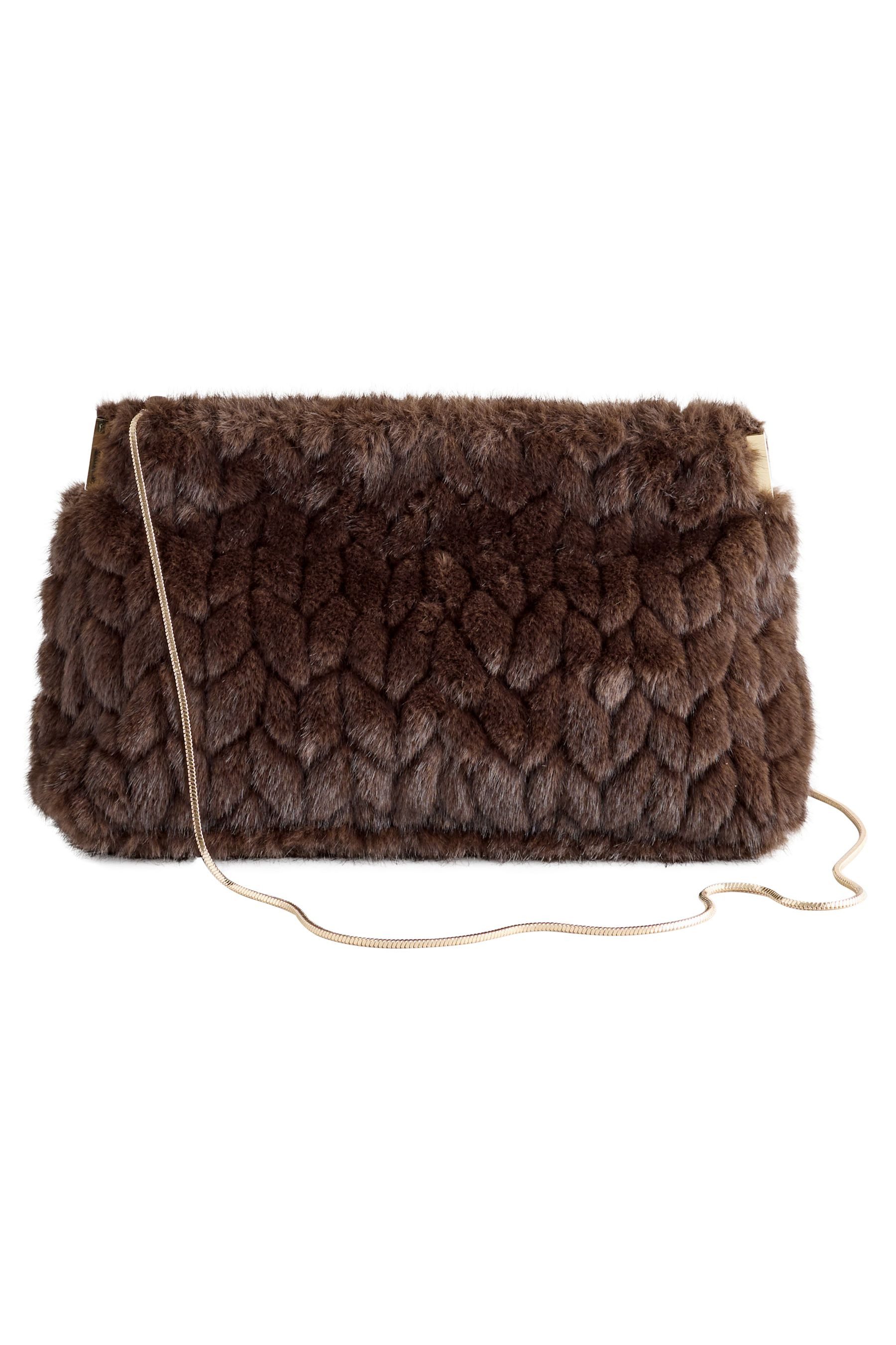 Next Clutch Clutch mit Kunstfelleinsatz (1-tlg)