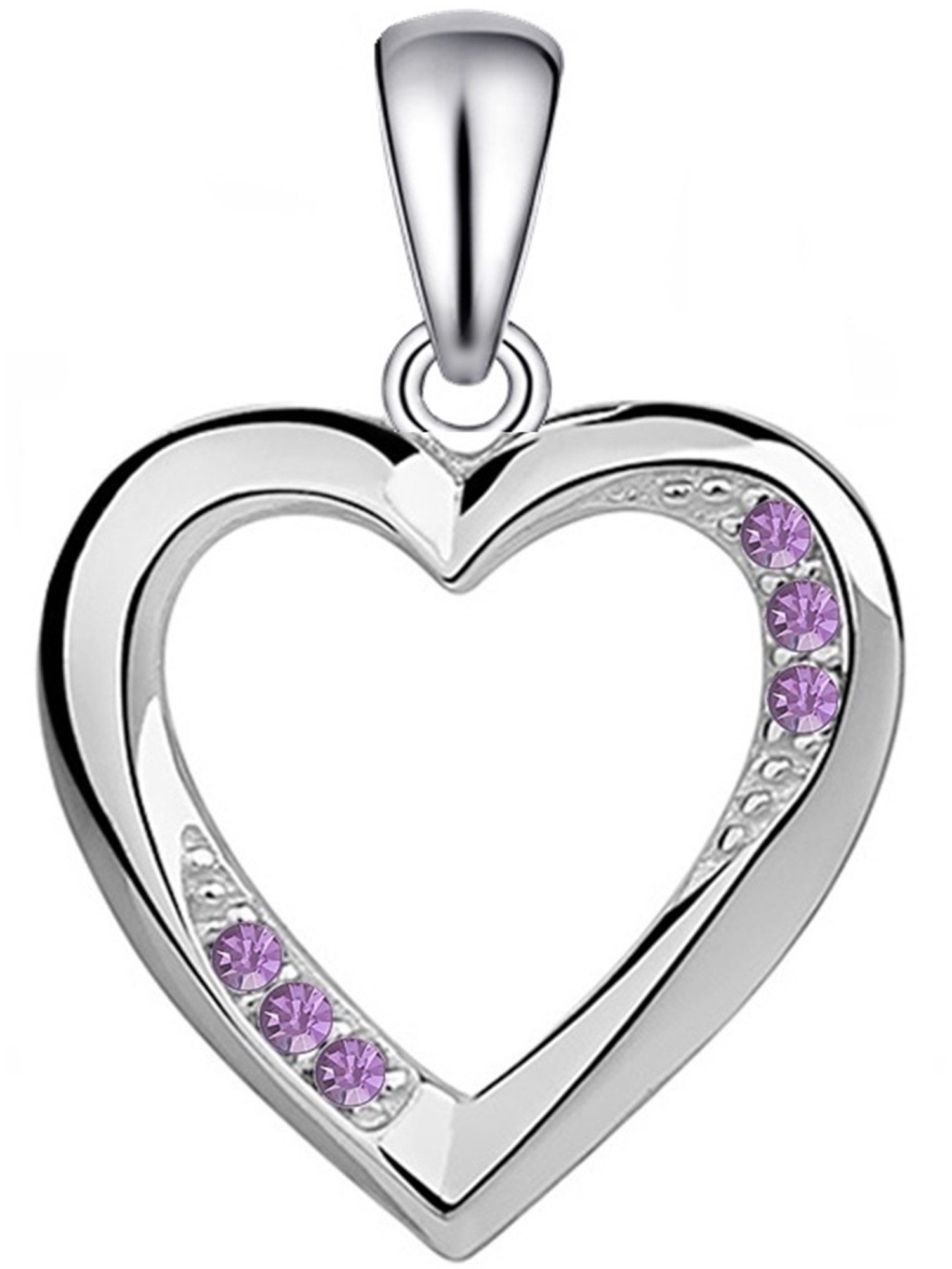 Goldene Hufeisen Herzanhänger Herz Anhänger 925 Sterling Silber mit Zirkonia Kristall Кулоны (1 Stück, inkl. Geschenkbox), Rhodiniert