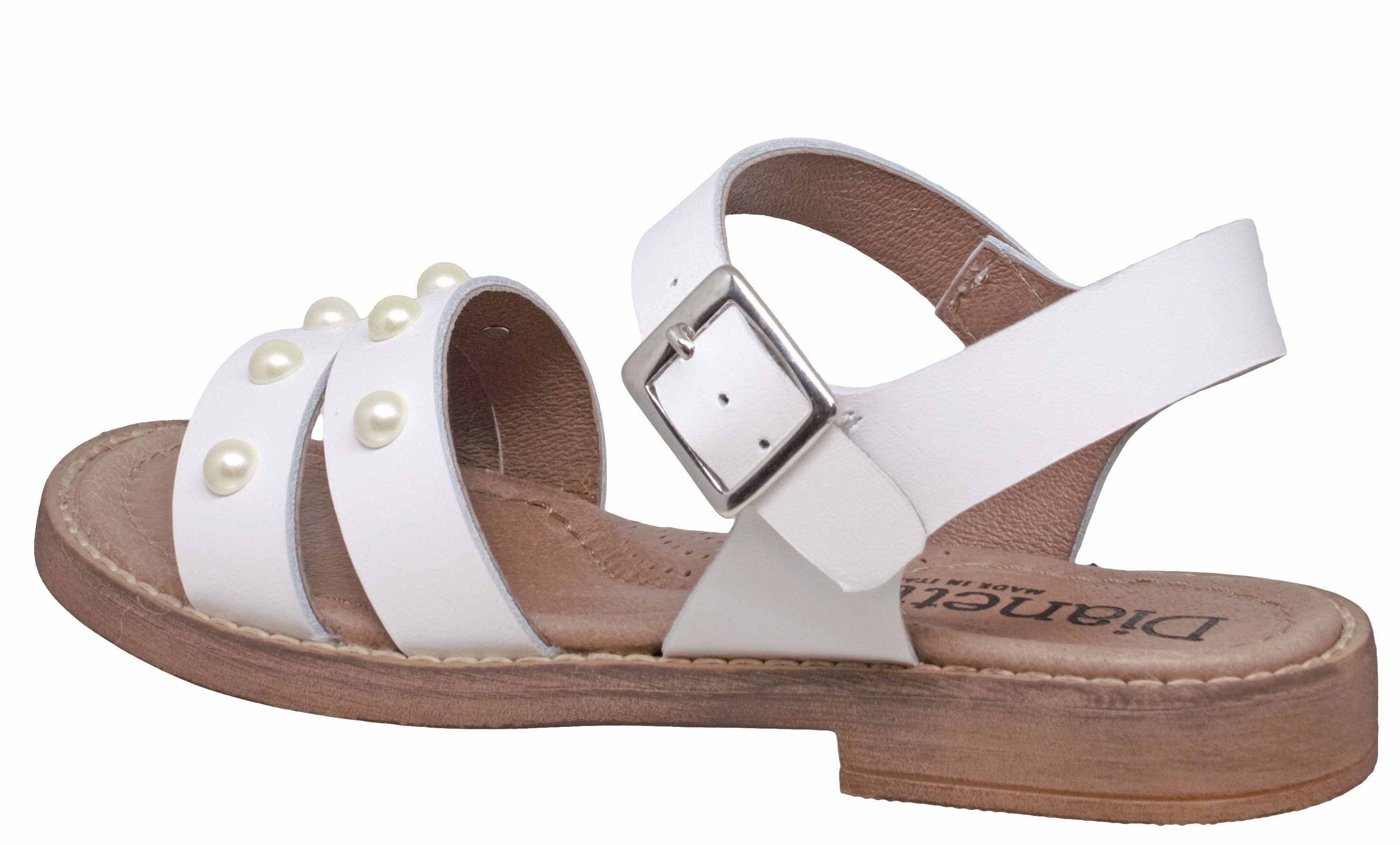 Dianetti Sandalen Dianetti 9479 Mädchen Leder Weiß Perlen Sandalette