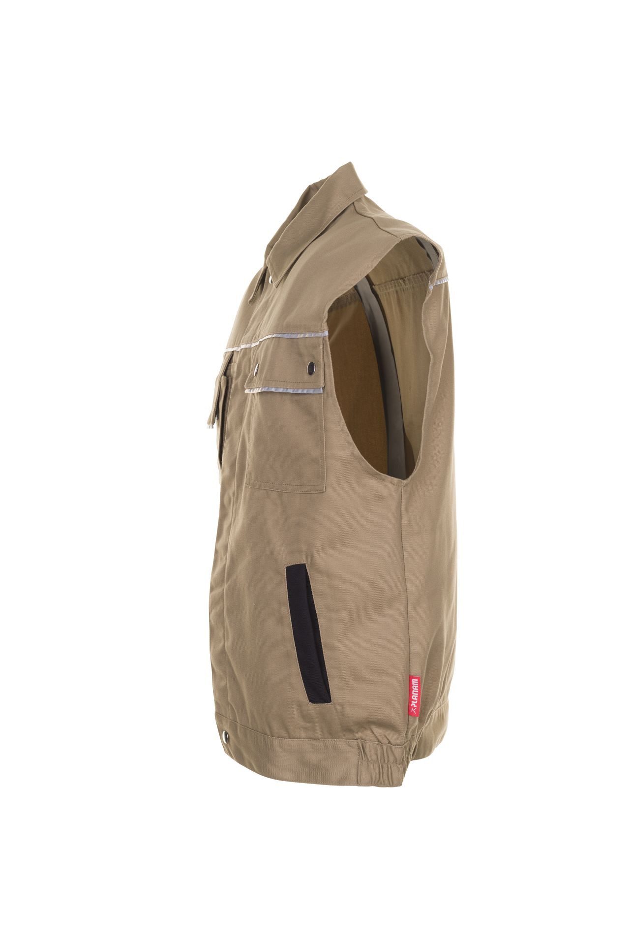Planam Arbeitsweste PLANAM Herren Weste CANVAS-320 Reflex CORDURA® Khaki/Schwarz