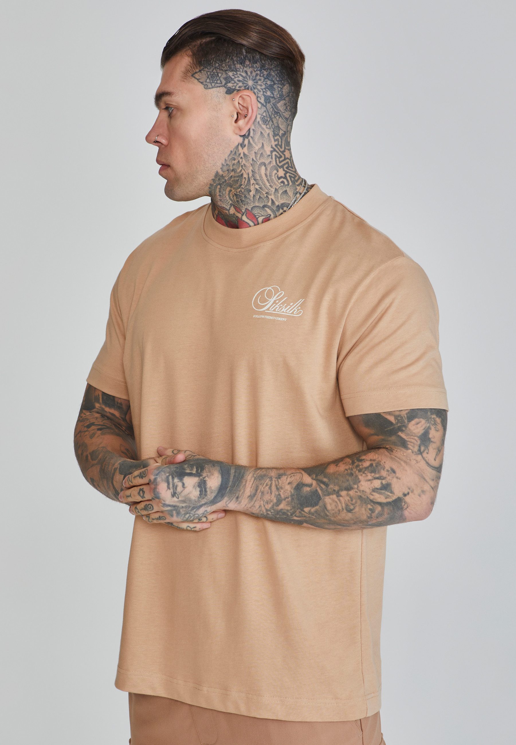 Siksilk T-Shirt SikSilk Herren Braunes Grafik günstig online kaufen