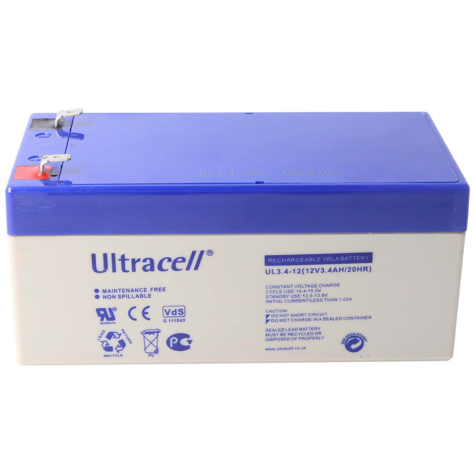 Ultracell UL3.4-12 Ultracell Blei Akku 12 Volt, 3.4Ah Akku 3400 mAh (12,0 V)