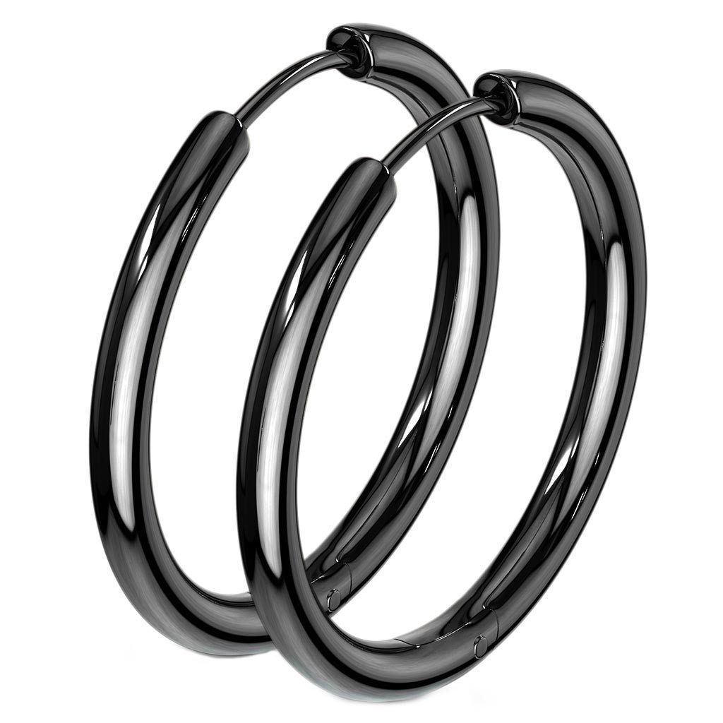 viva-adorno Paar Creolen Damen Klappcreolen Hoop Ohrringe Edelstahl verschiedene Größen, dünn schmal Conch Helix Cartilage Piercing