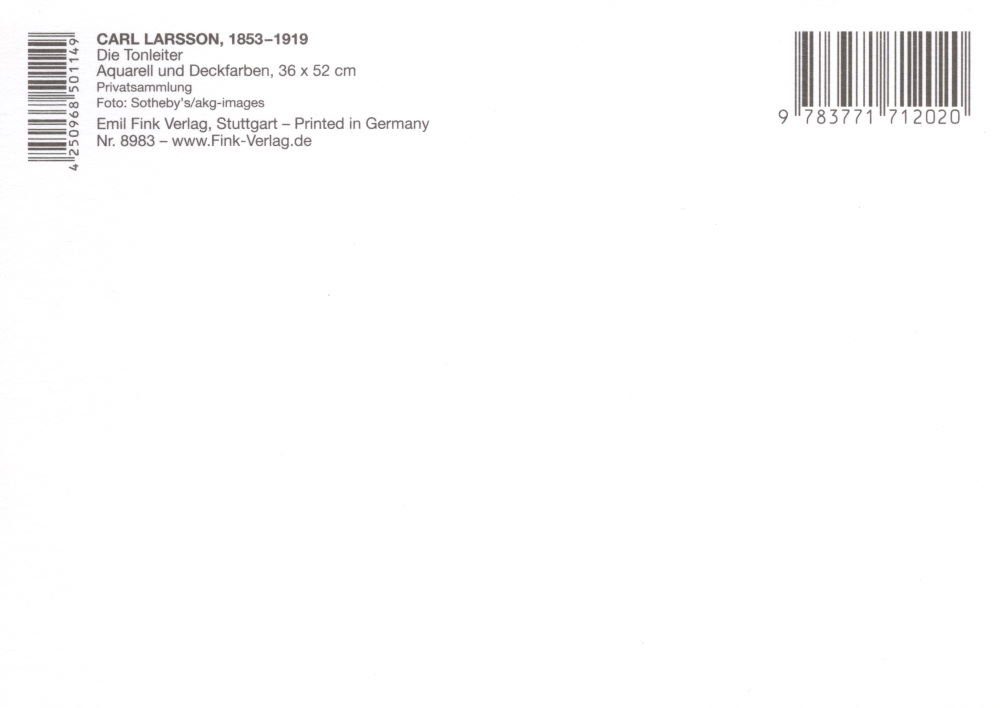 Postkarte Kunstkarte Carl Larsson "Die Tonleiter"