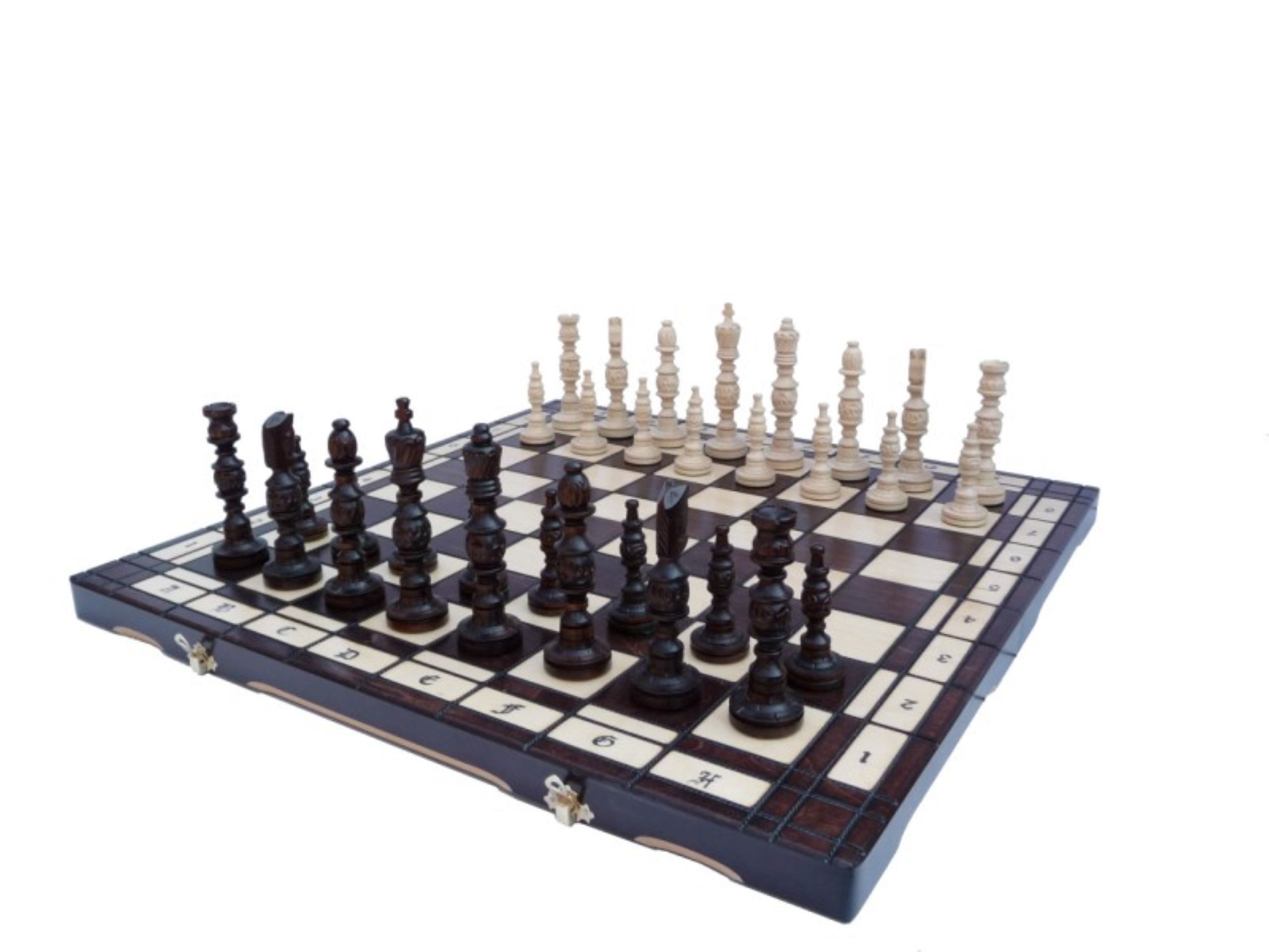 Holzprodukte Spiel Edles grosses Schach Galant Schachspiel 58 x 58 cm GESCHNITZT