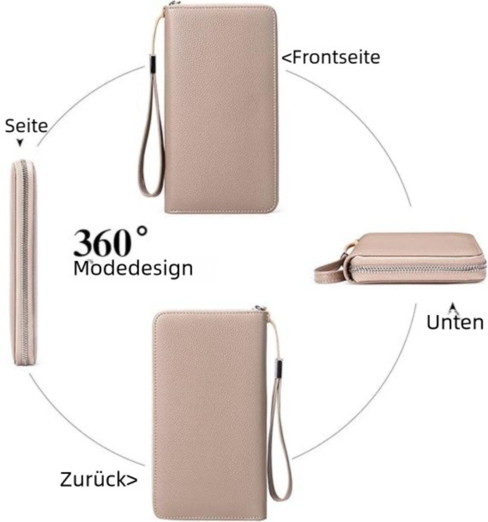 VEKROBOT Brieftasche Damen RFID Geldbörse Großvolumig mit Reißverschluss Für Karten Scheine (Packung, 1-tlg., Geeignet für verschiedene Anlässe), Damen Multi Kartenetui