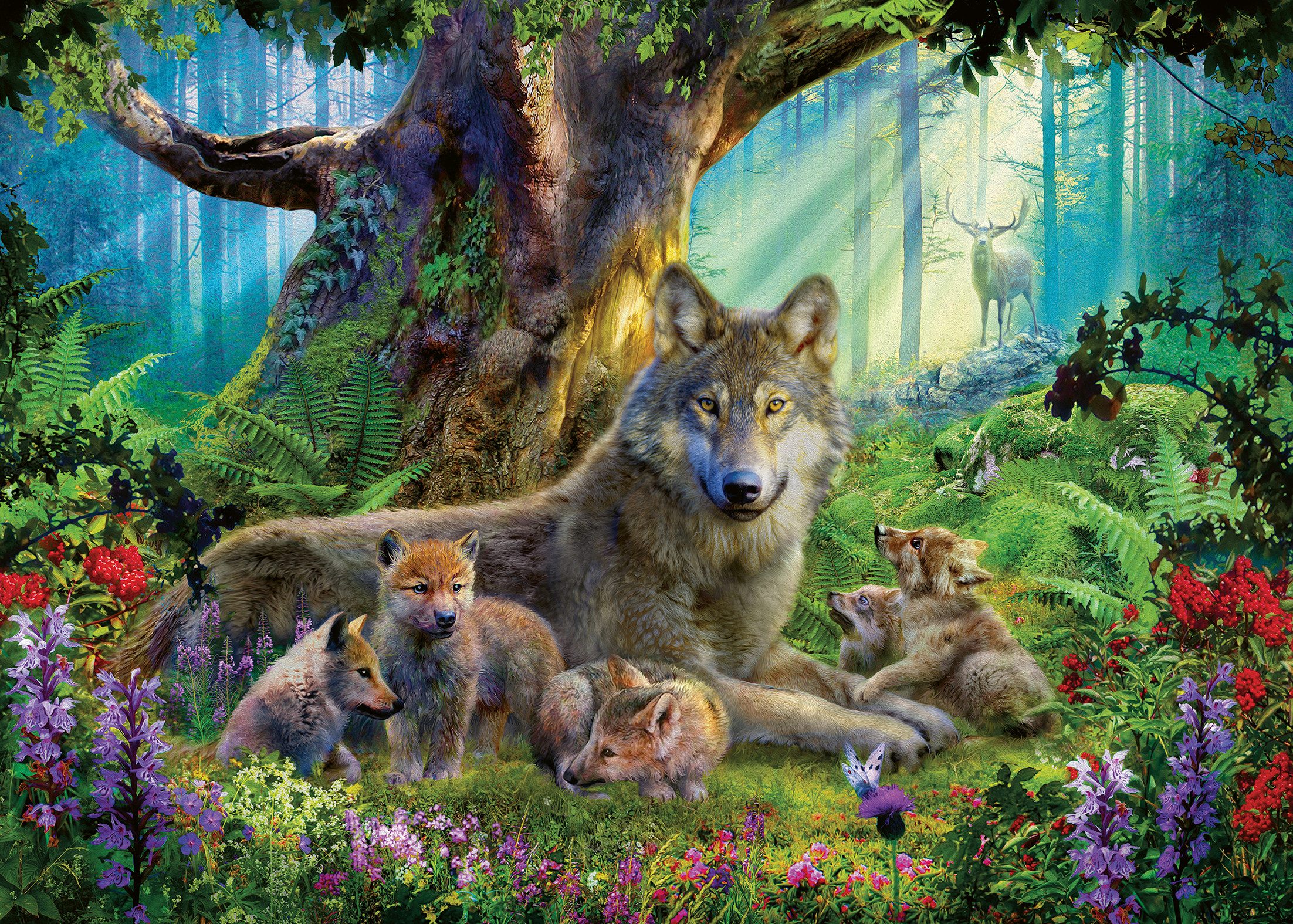 Ravensburger Puzzle Wölfe im Wald, 1000 günstig online kaufen