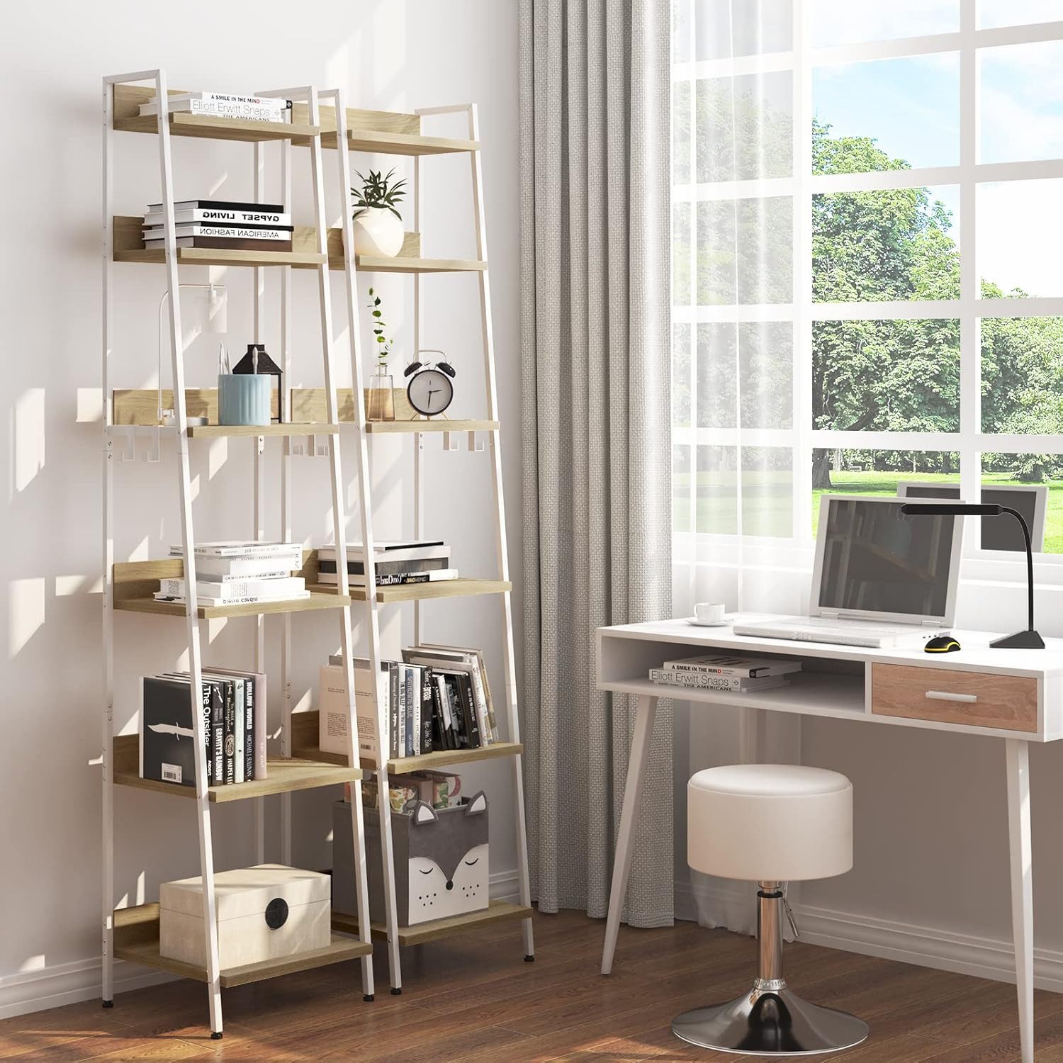 Woltu Standregal, 1-tlg., mit 6 Ebenen, mit 4 Haken, aus MDF Metall günstig online kaufen