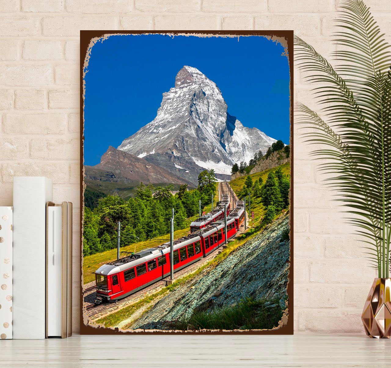 queence Metallbild Matterhorn Express, Schriftzüge (1 St), Stahlschilder