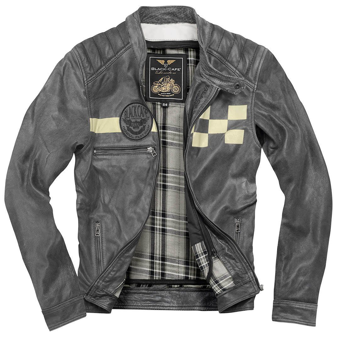 Lederjacke London SevenT Black-Cafe Motorradjacke Motorrad