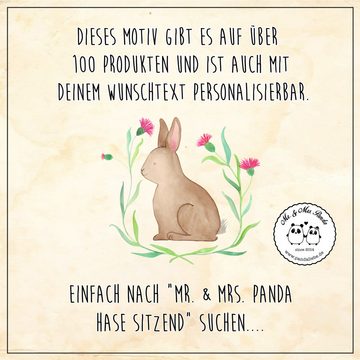 Mr. & Mrs. Panda Sporttasche Hase Sitzen - Transparent - Geschenk, Ostern Kinder, Frohe Ostern, St (1-tlg), Weiche Kordel