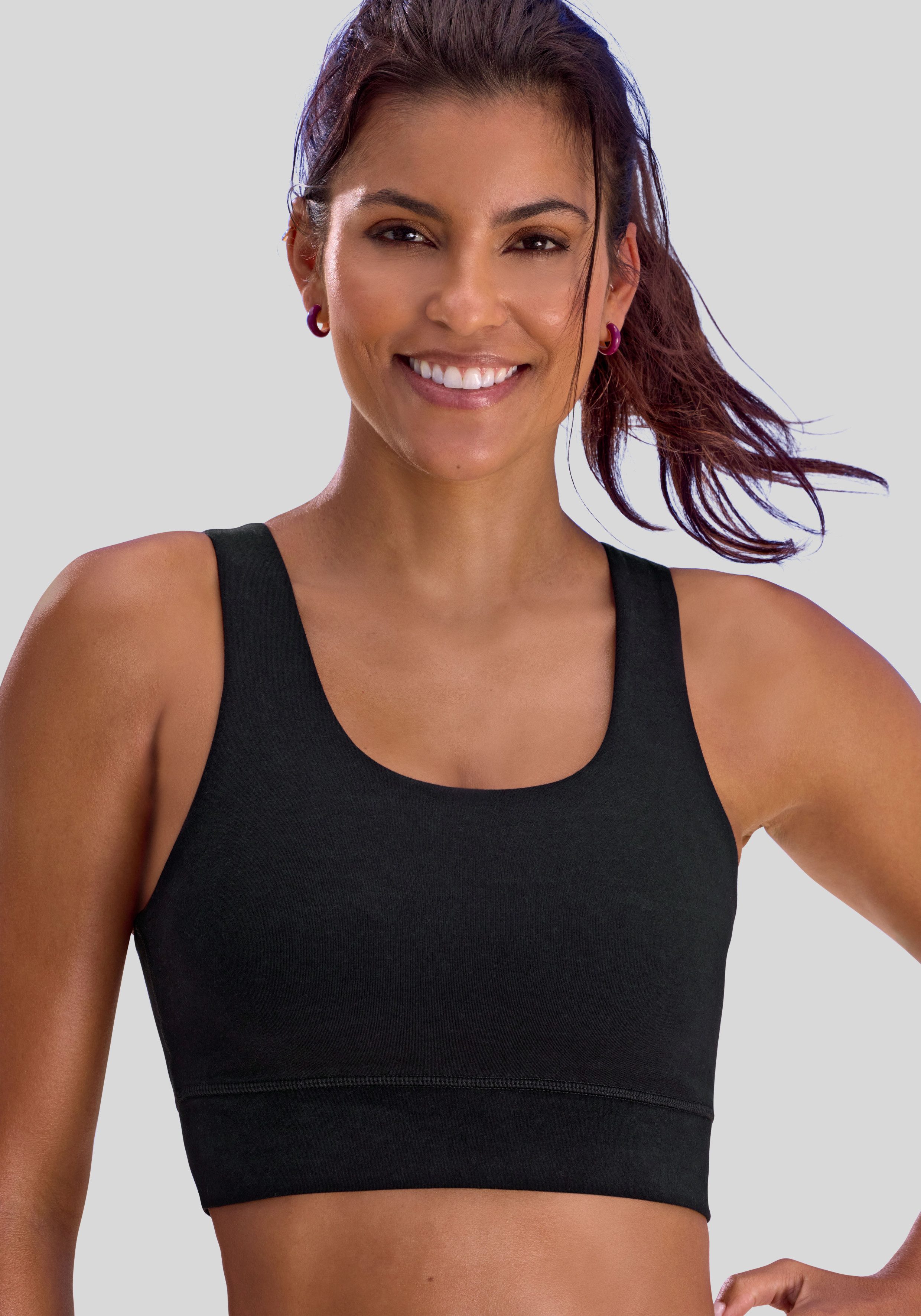 H.I.S Bustier, BH ohne Bügel, Sport-BH mit Minimizer-Effekt, Baumwolle, bequemer BH