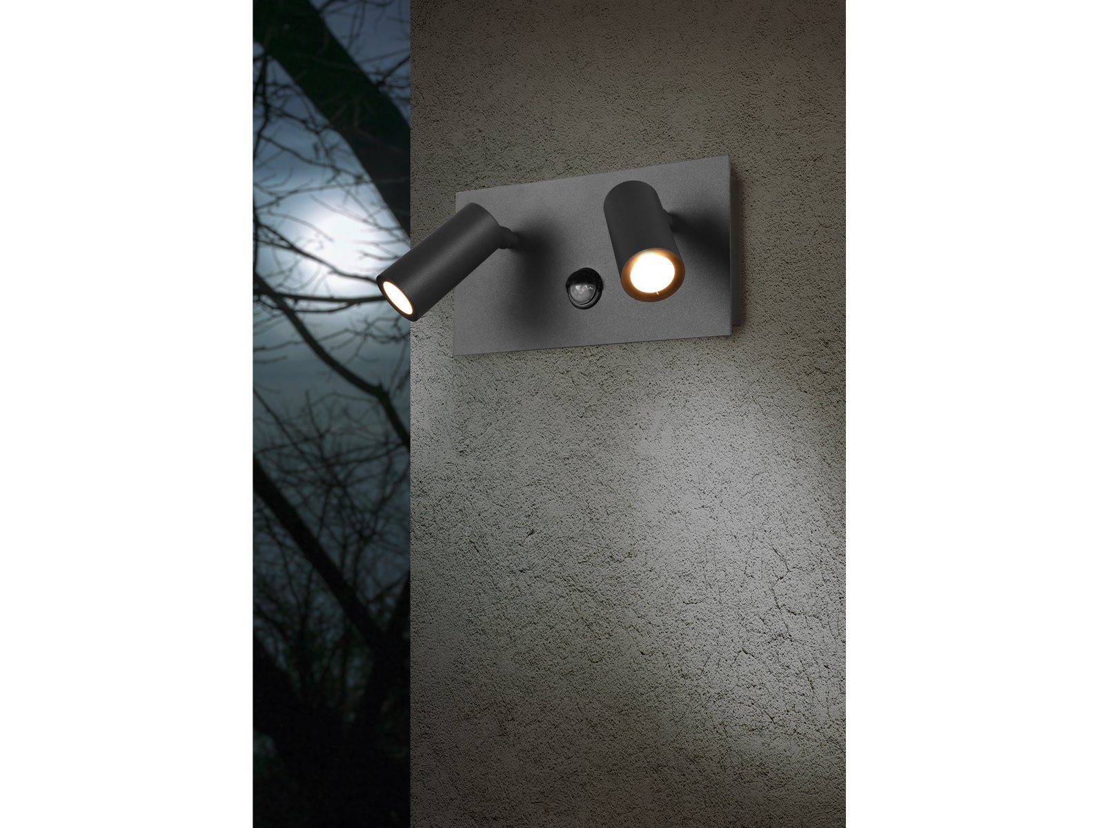 meineWunschleuchte LED Außen-Wandleuchte, LED fest integriert, Haus-wand Fassadenbeleuchtung Weiß beleuchten, Warmweiß, Wandstrahler, 2er-Set