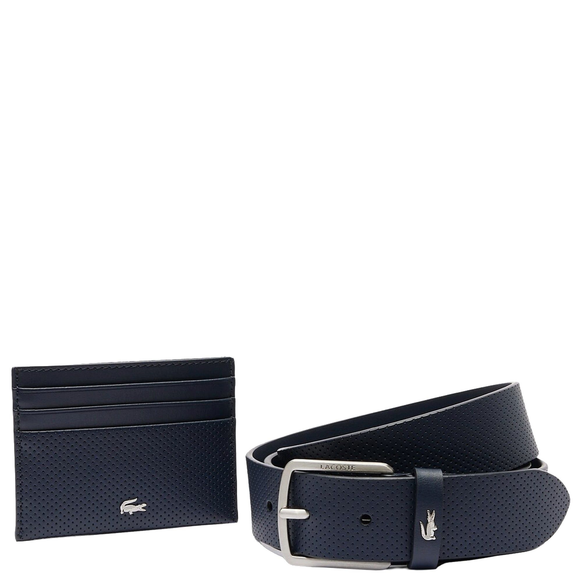 Lacoste Ledergürtel Accessoire Geschenkset - Kreditkartenetui günstig online kaufen