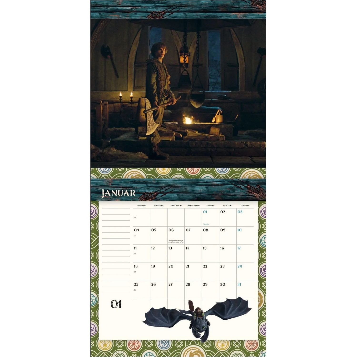 HEYE Wandkalender Drachenzähmen Broschurkalender 2027