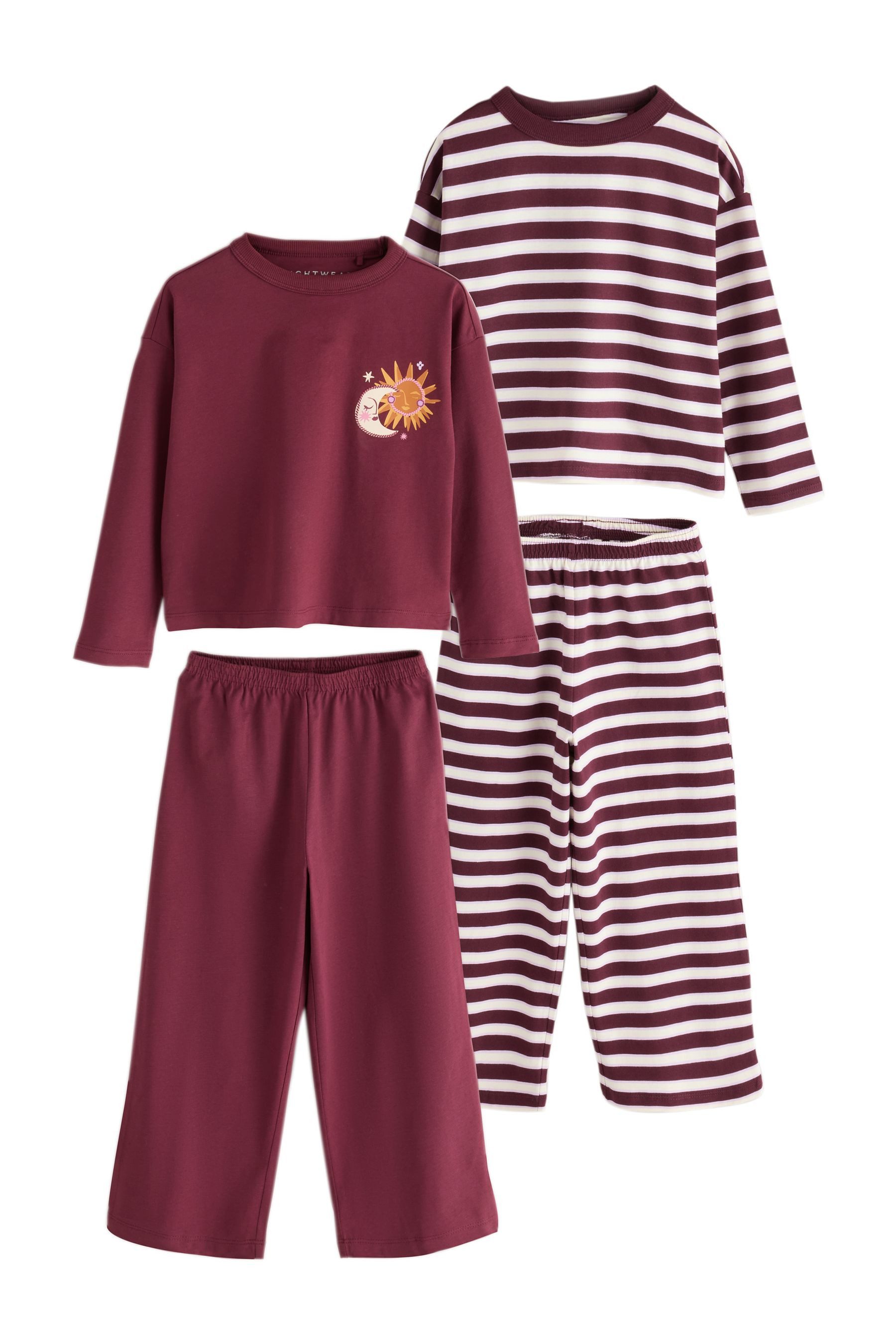 Next Pyjama Schlafanzüge mit weitem Bein und Print, 2er-Pack (4 tlg)