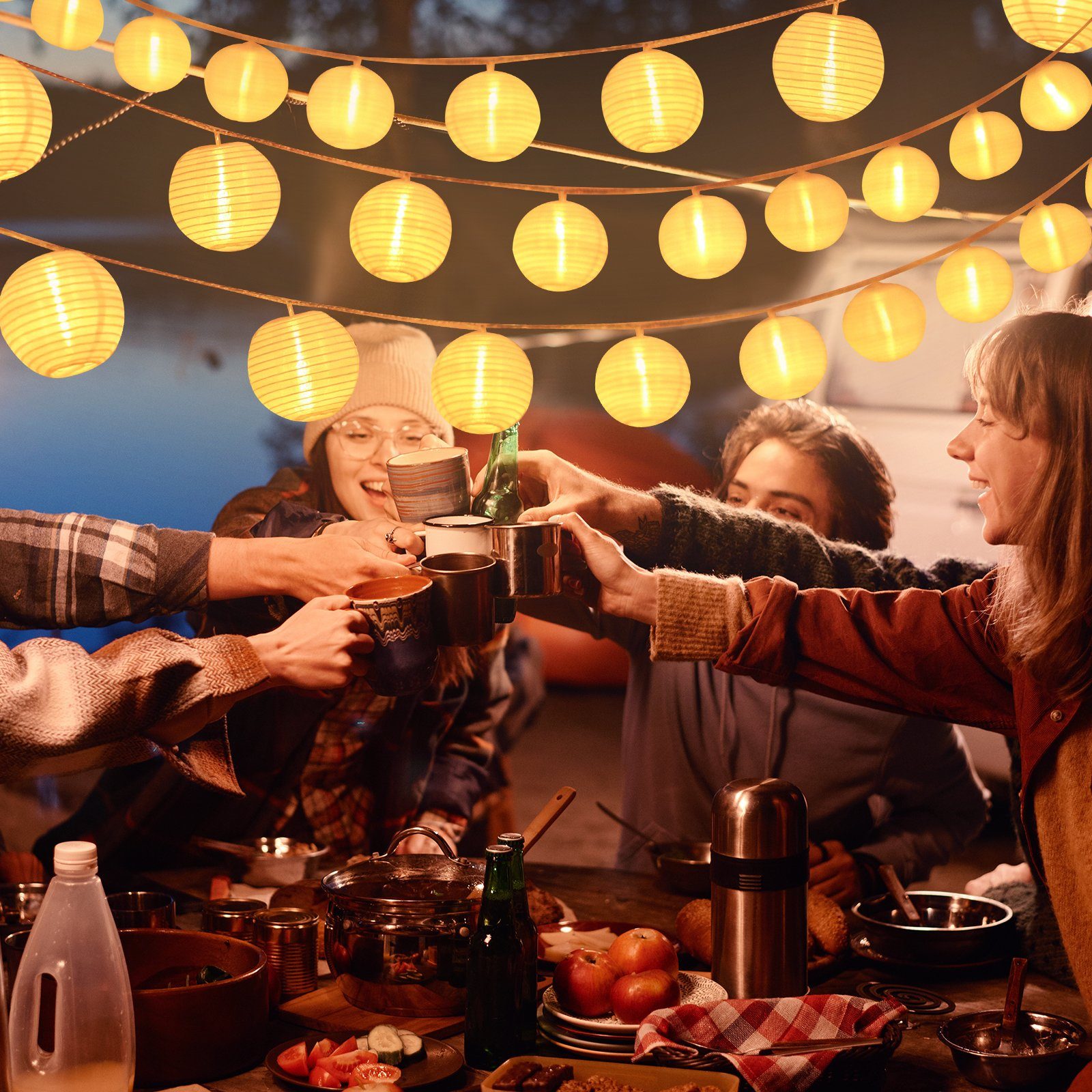 Salcar LED-Lichternetz Lampions Lichterkette Outdoor Laterne günstig online kaufen