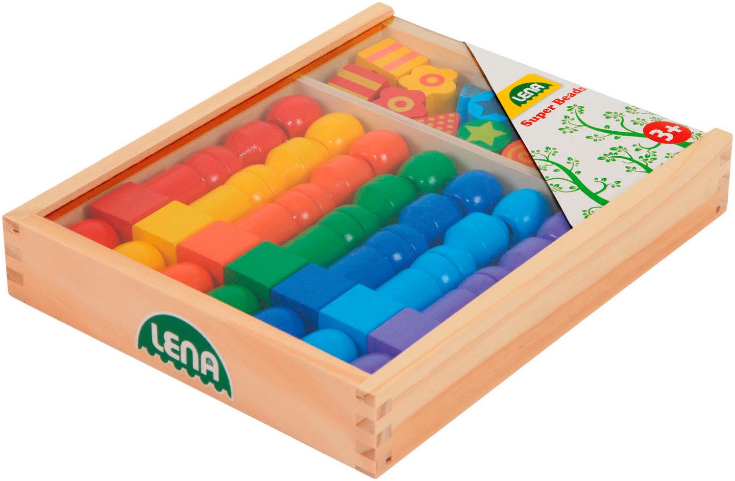 Lena® Kreativset Super Beads Holzfädelperlen