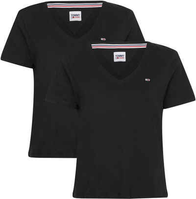 Tommy Jeans V-Shirt »TJW 2PACK SLIM SOFT V NECK TEE« (Packung, 2er-Pack) mit Tommy Jeans Logo-Flag auf der Brust