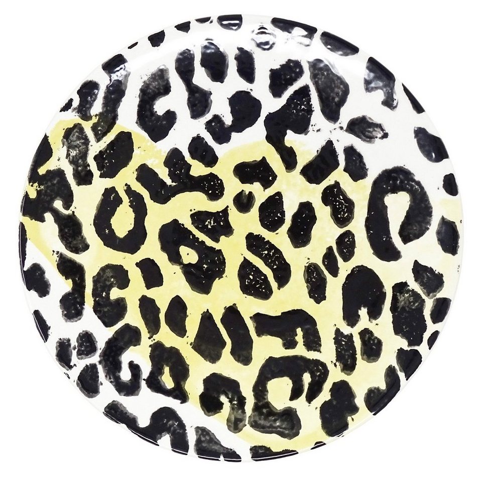 Lashuma Servierplatte »Leopard«, Keramik, Dessertplatte rund, flacher