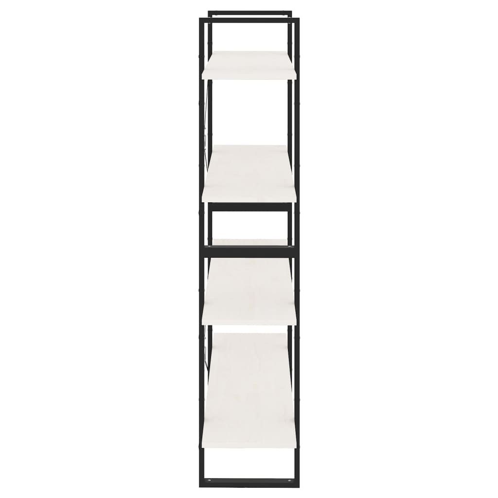 furnicato Bücherregal 4 Fächer Weiß cm Massivholz 100x30x140 Kiefer