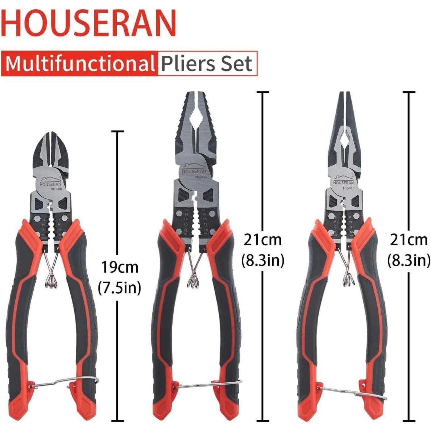 LuxusKollektion Zangenset Zangen Seitenschneider Kombizange Sicherheitsschloss Set