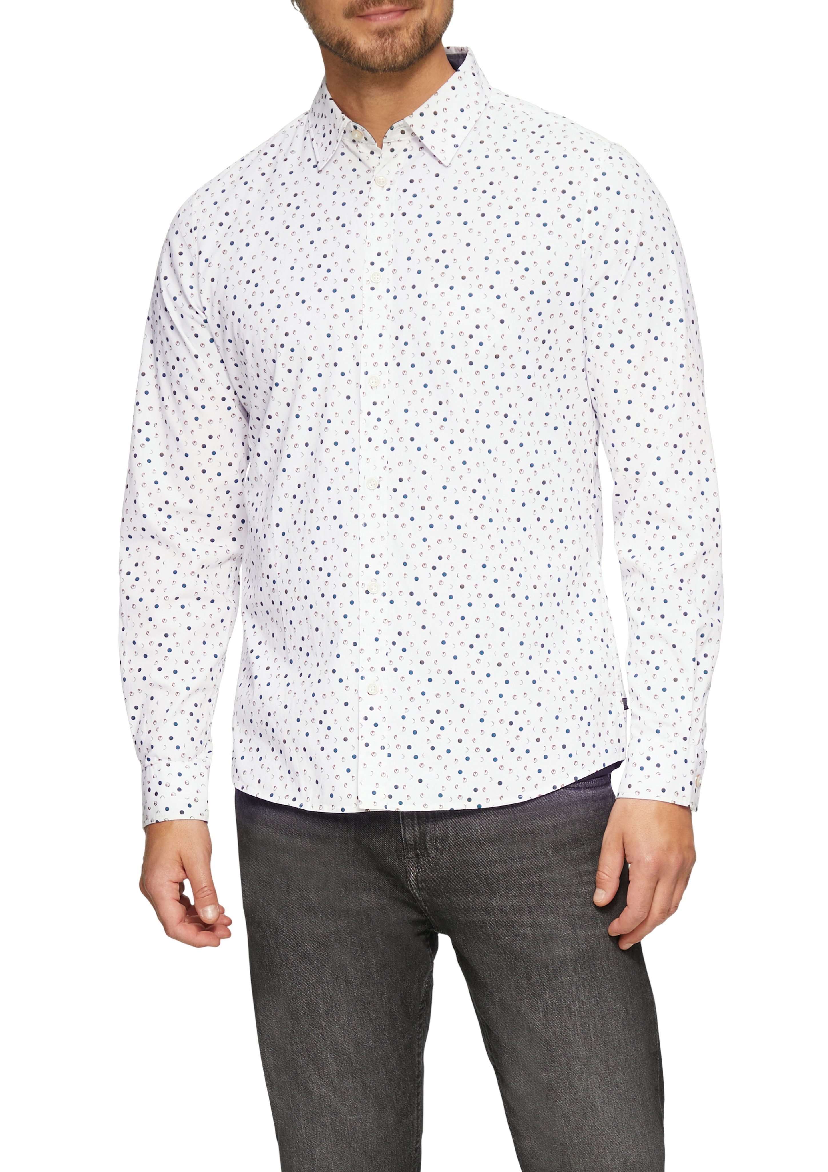 s.Oliver Langarmhemd mit All-Over Muster günstig online kaufen