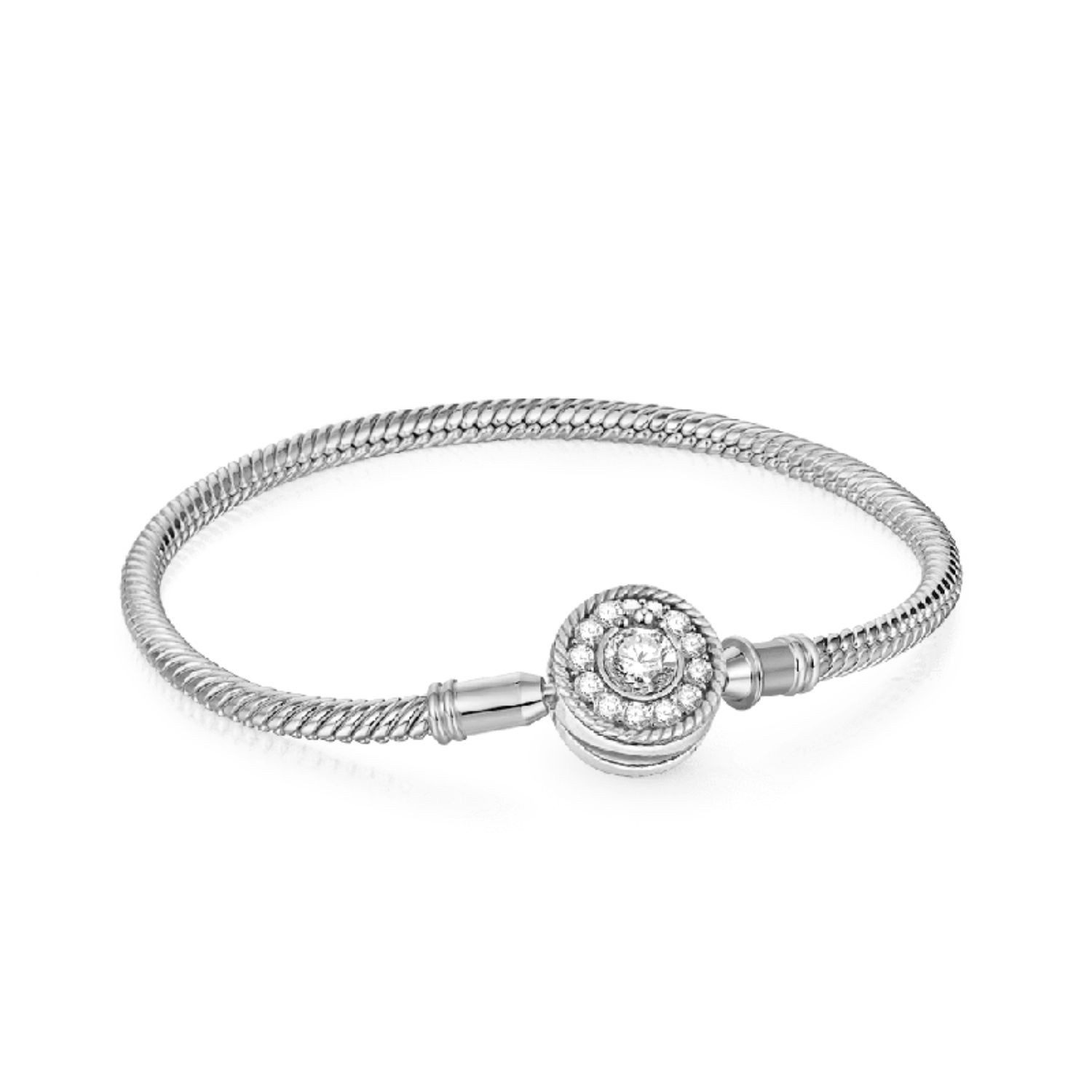 Gnoce Perlenarmband Gnoce Armband mit Zirkoniaverschluss DMB006-19 Silber